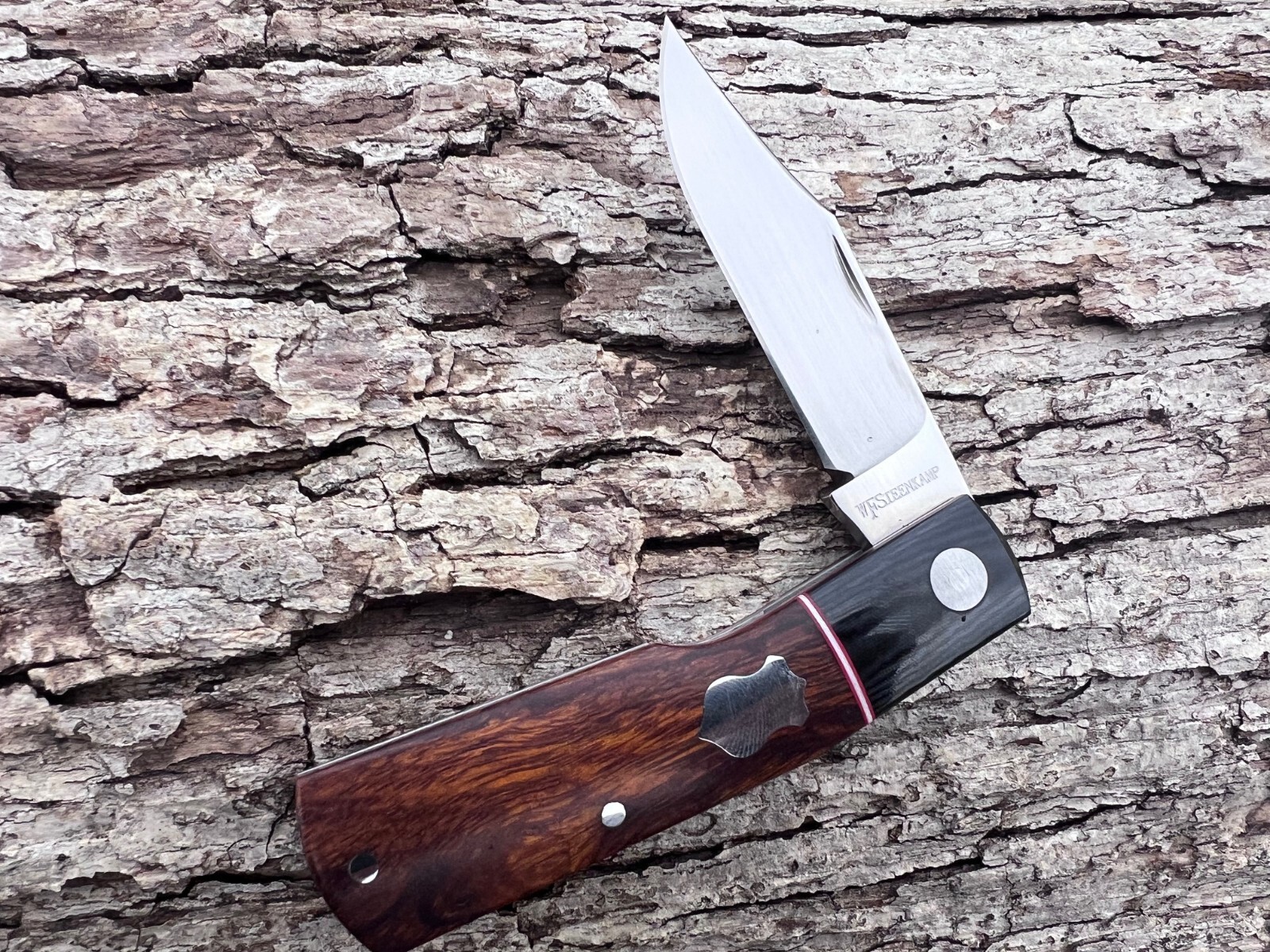 WF STEENKAMP NATIVE M390 IRON WOOD GUNSTOCK CLIP BLADE SLIP-JOINT