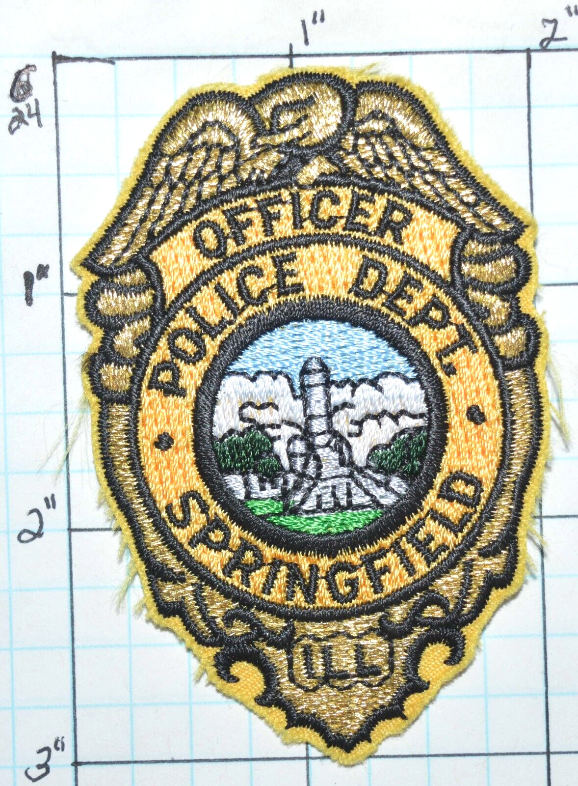 ILLINOIS, SPRINGFIELD POLICE DEPT OFFICER 3" SMALL HAT PATCH