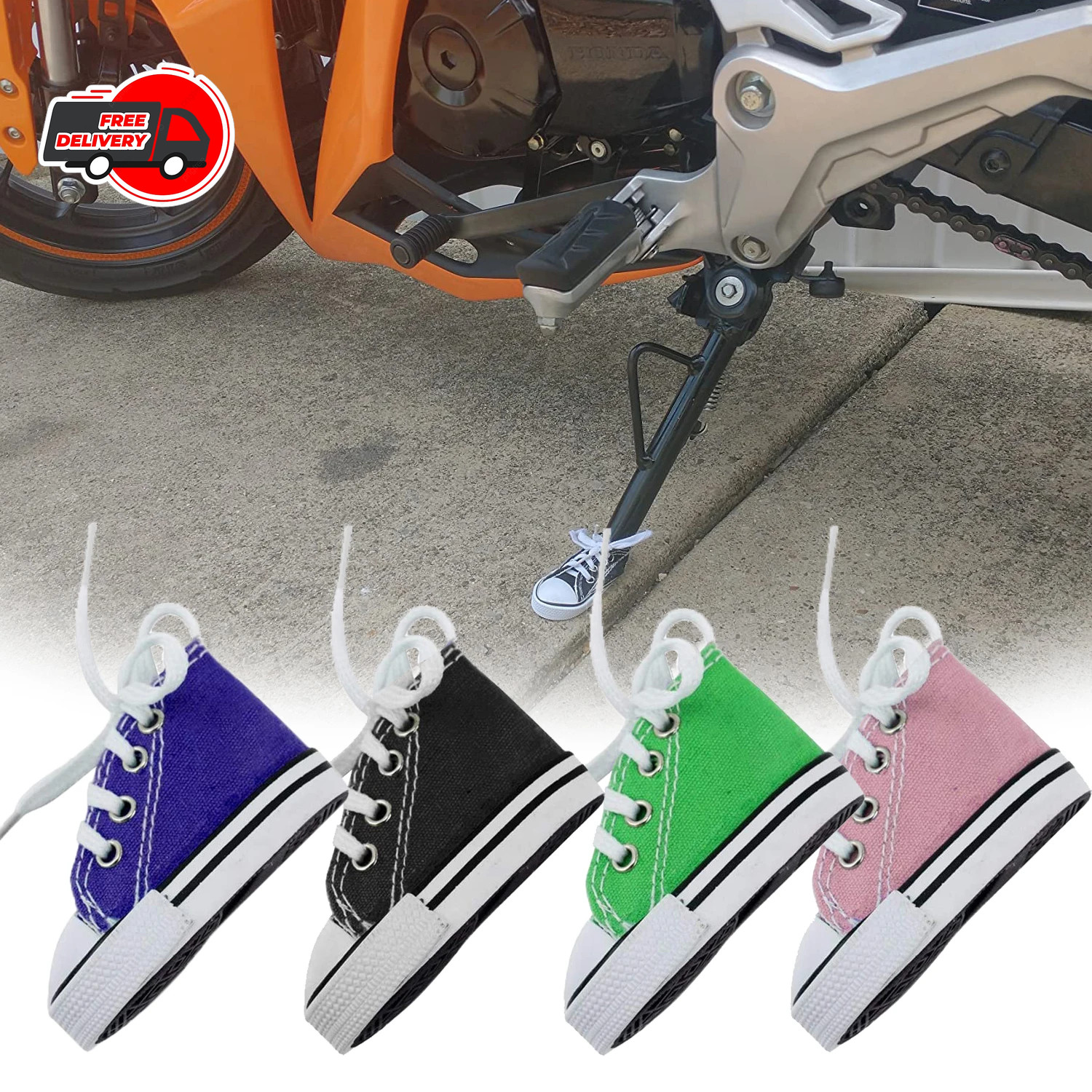 Mini Motorcycle Kickstand Shoe Canvas Motorbike Pad Funny Foot Support Bike