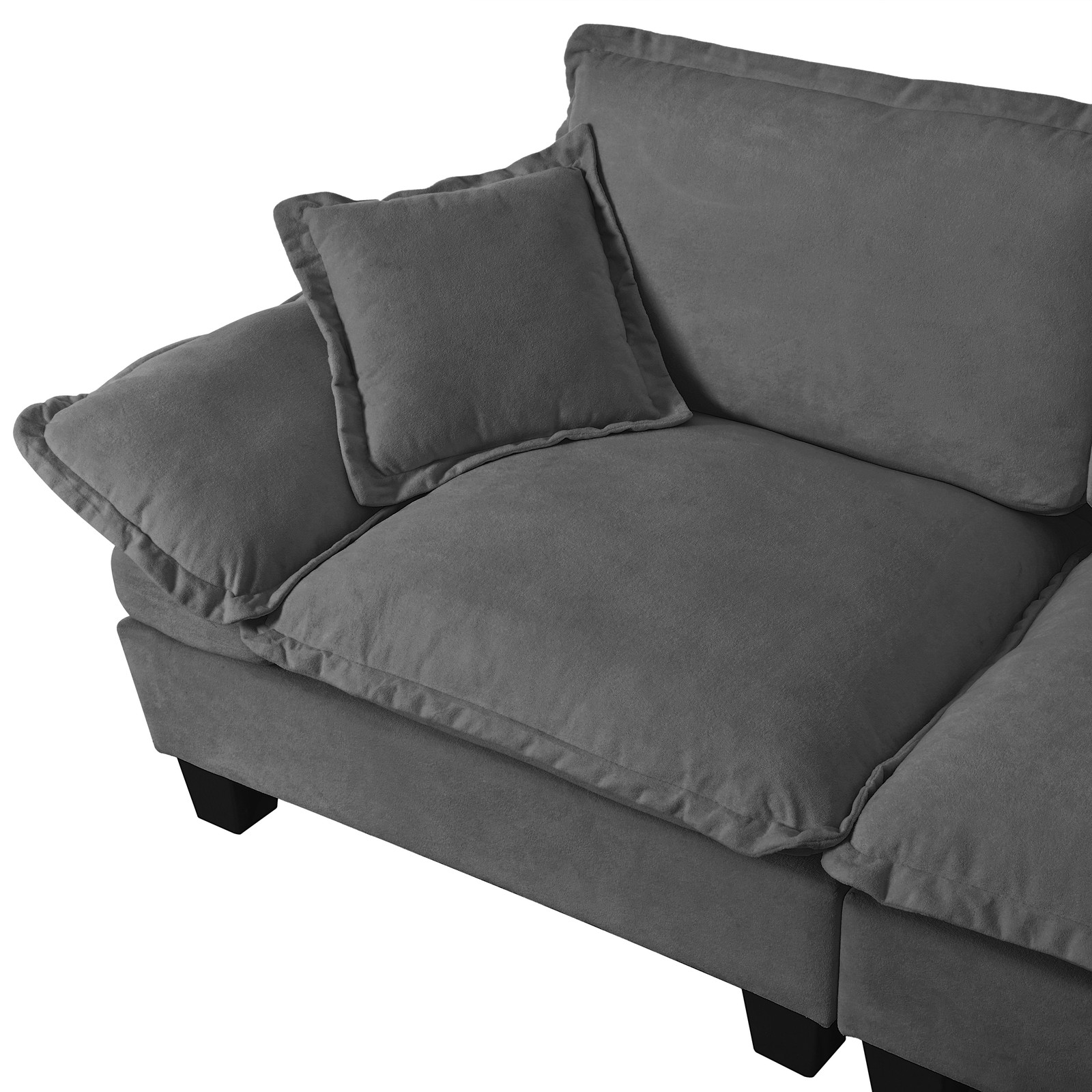 Modular Sectional Sofa, Cloud Couch with Sailboat Design, 1 Movable Ottomans & 2