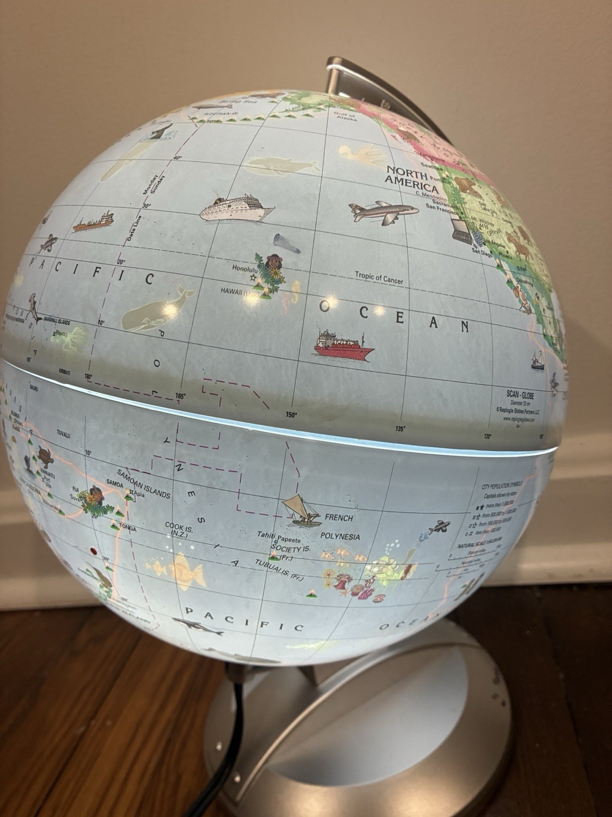 Replogle Globes 10 Inch Diameter Model #12534 LIGHTS UP Working