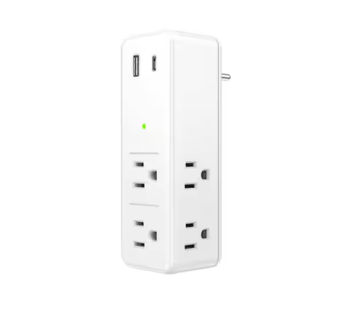 Commercial Electric 500 Joules  Swivel Adapter Surge Protector With USB A & C