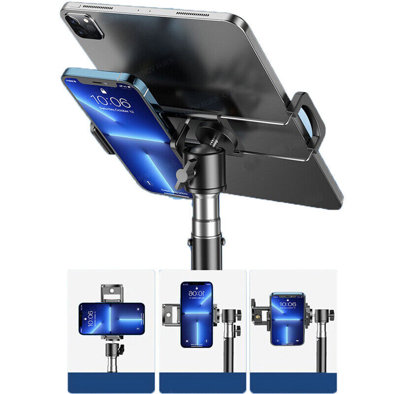 47.2" Tablet Floor Tripod Stand Adjustable Height For 7"-11" ipad iPhone Galaxy
