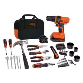 BLACK+DECKER 20V MAX* Drill & Home Tool Kit, 68 Piece - LDX120PK