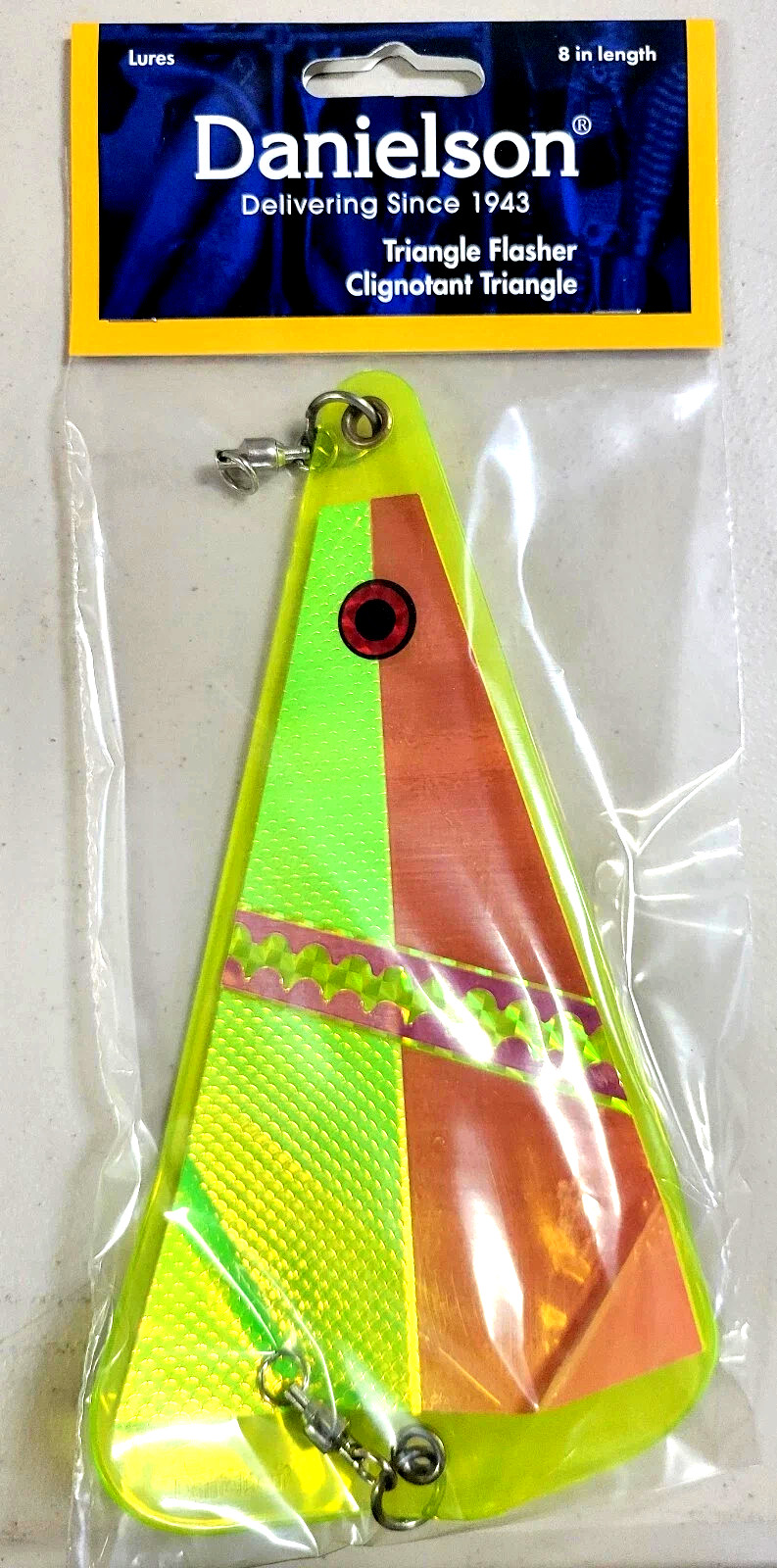 Danielson 8" Triangle Flashers, Orange Crush TF8213 NEW! Salmon Steelhead Flash