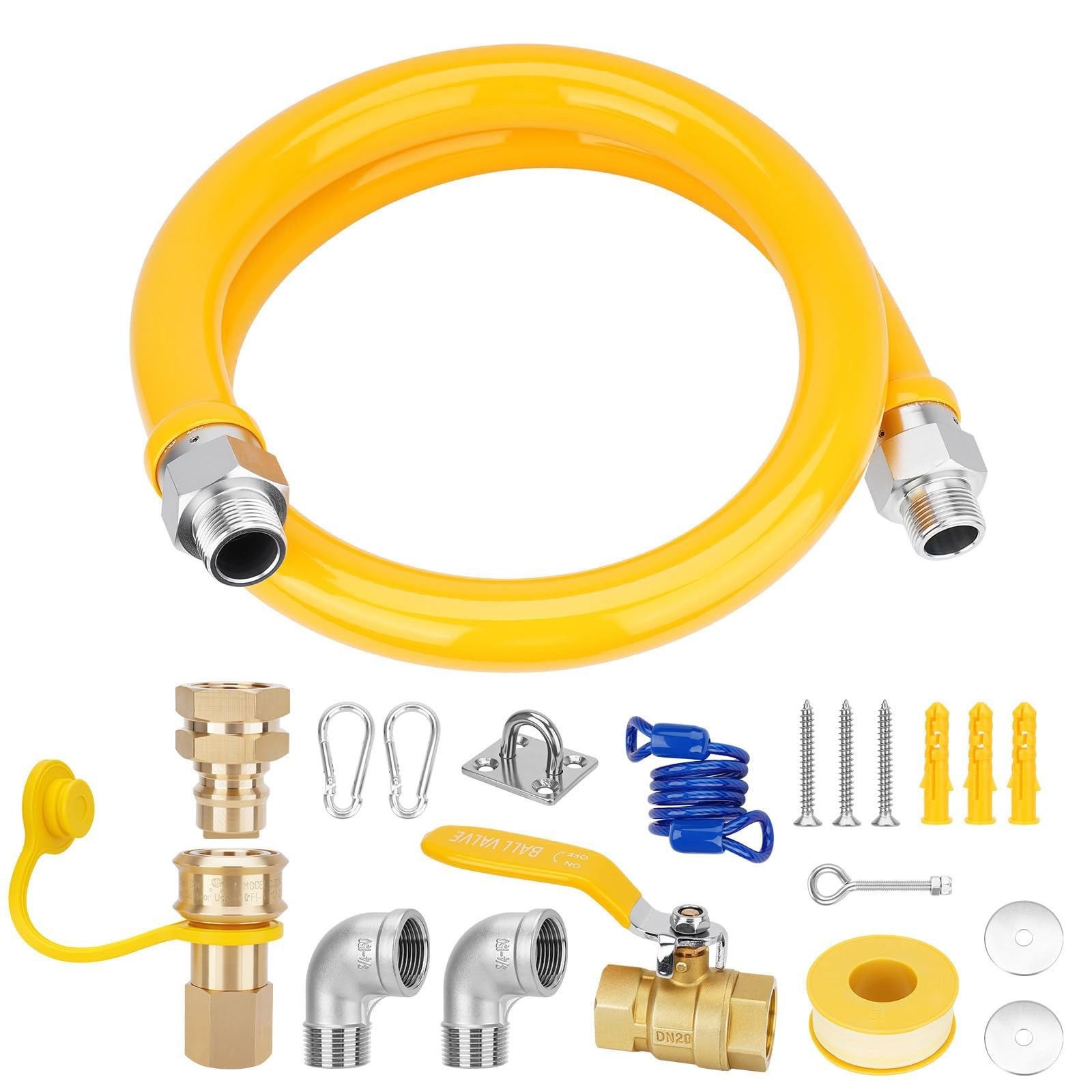 1675KIT48 Safety System Kit 3/4"×48" Gas Hose Connector Kit W/3/4 Quick Connect