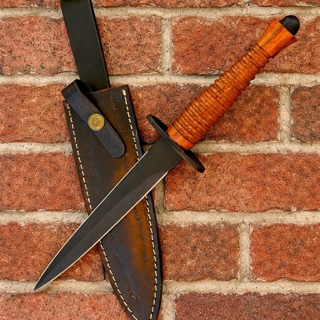 Custom Handmade Carbon Steel Fix Blade Knife With Sheath