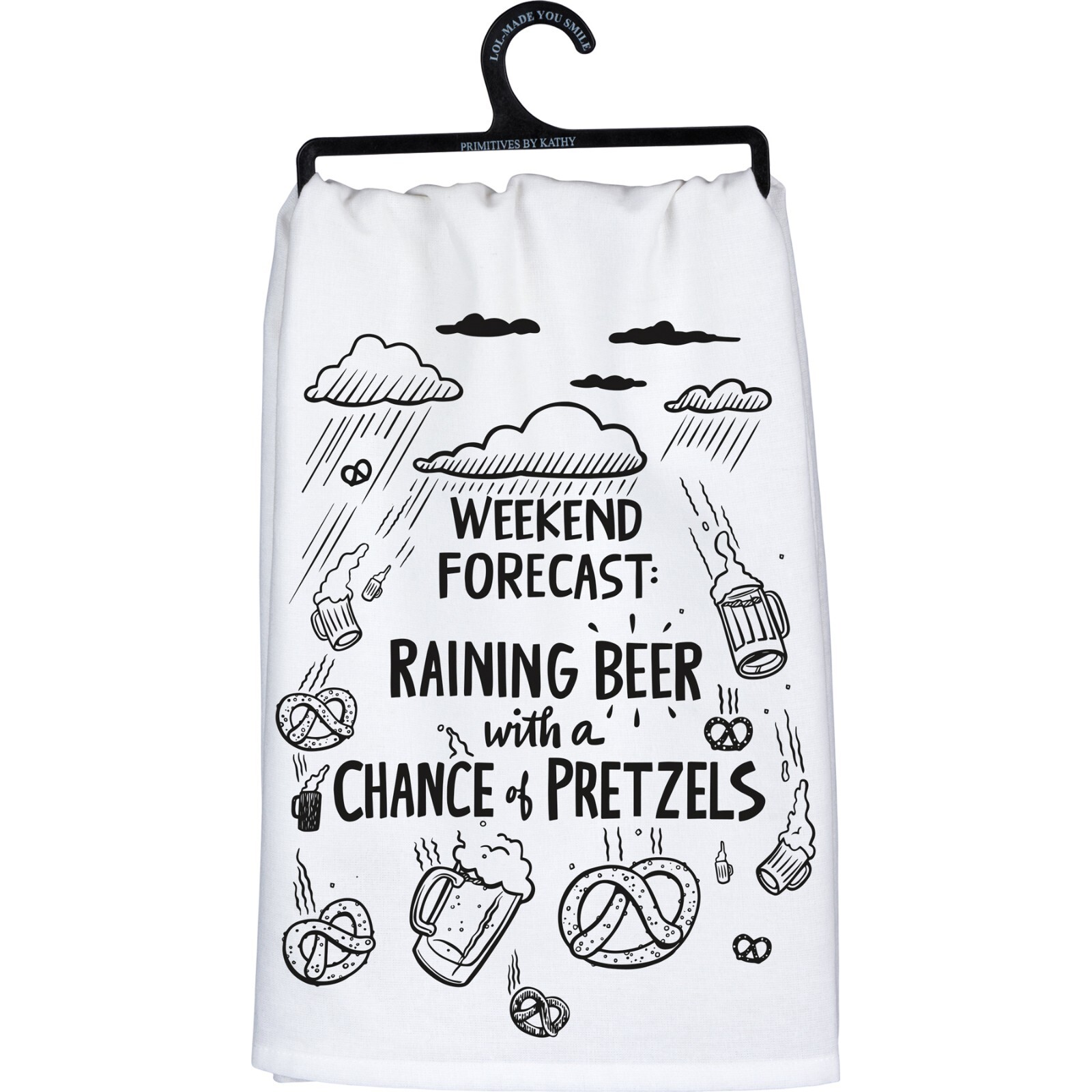 Primitives by Kathy Forecast Raining Beer Kitchen Dish Towel 115267 New