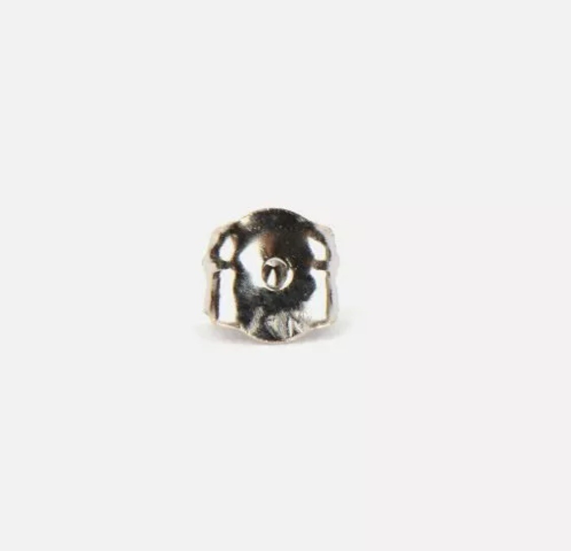 14K Solid White Gold Stud Earring Butterfly Backing Medium 1 Pair Value $69.00