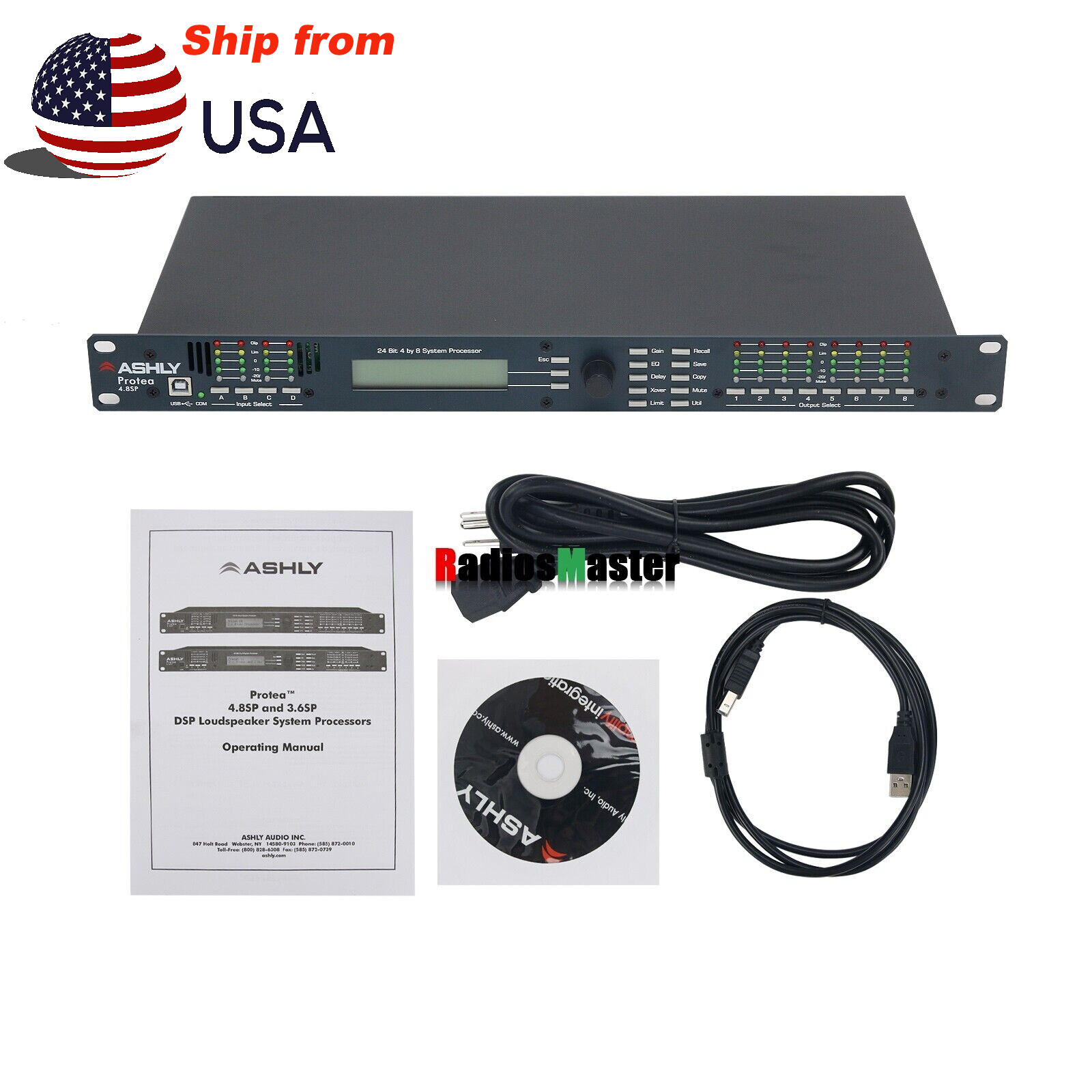 4.8SP 110V Digital DSP Audio Processor Original Software 4 Input 8 Output #USA