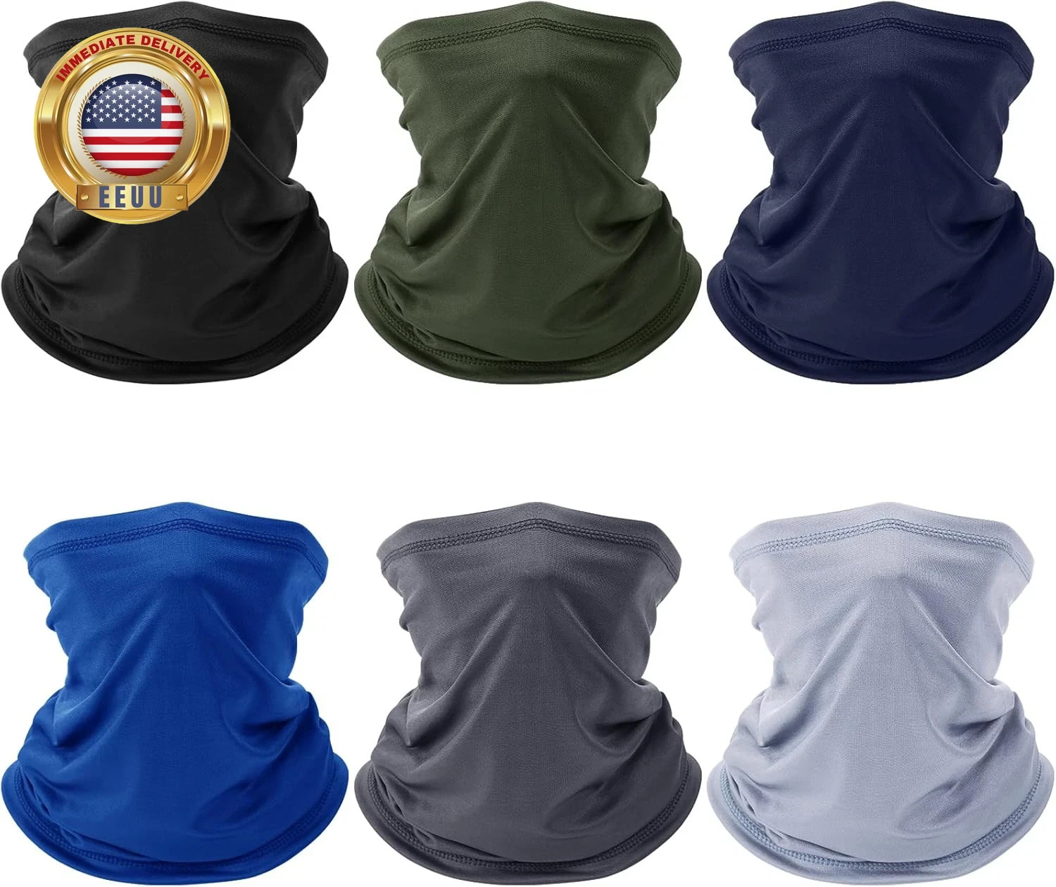 6 Pack Neck Gaiter for Men Women Gator Summer UV Dust Mask Cooling Neck Gaiters