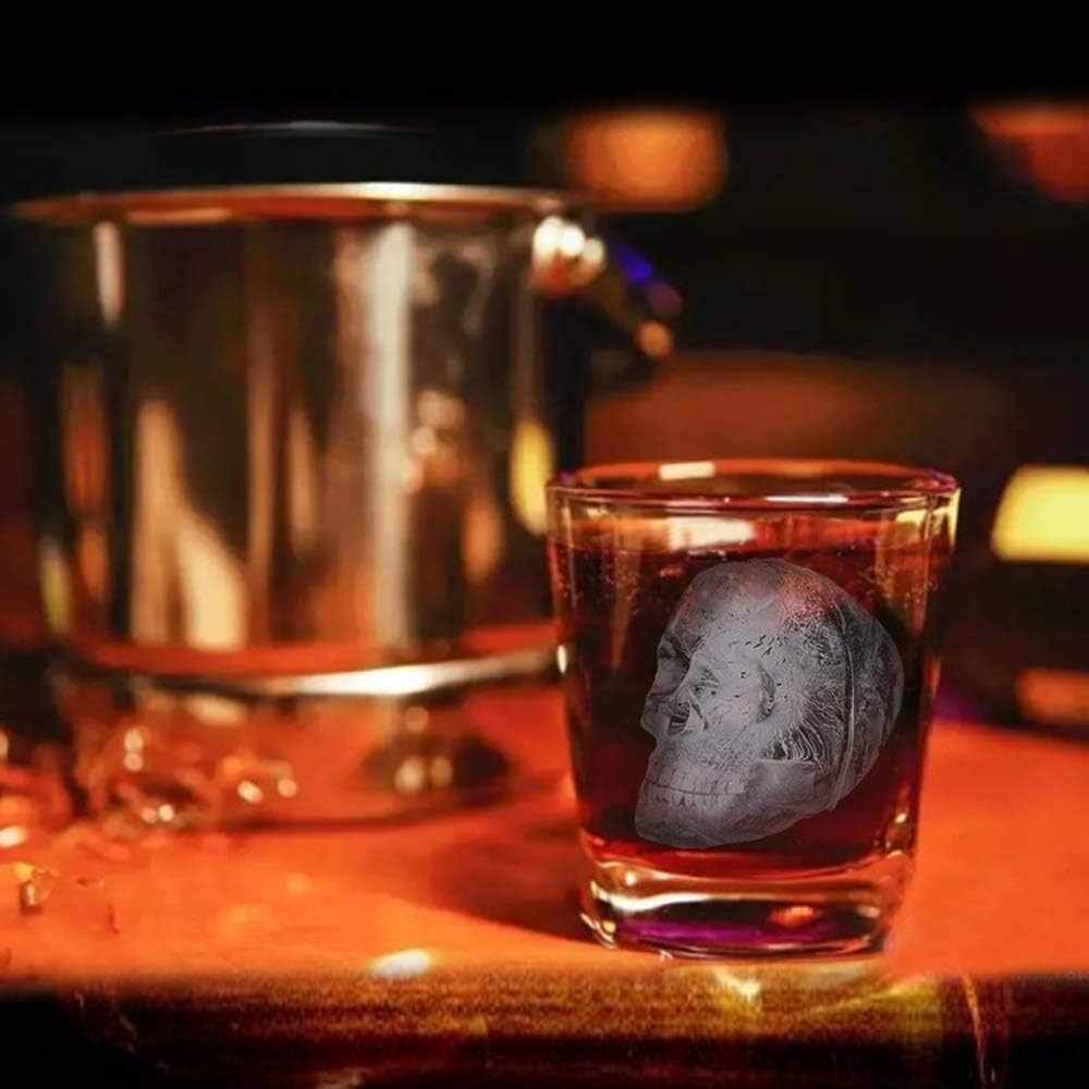 Large 2.3in Skull Ice Molds - Create Chilling & Creative Cocktail Experiences