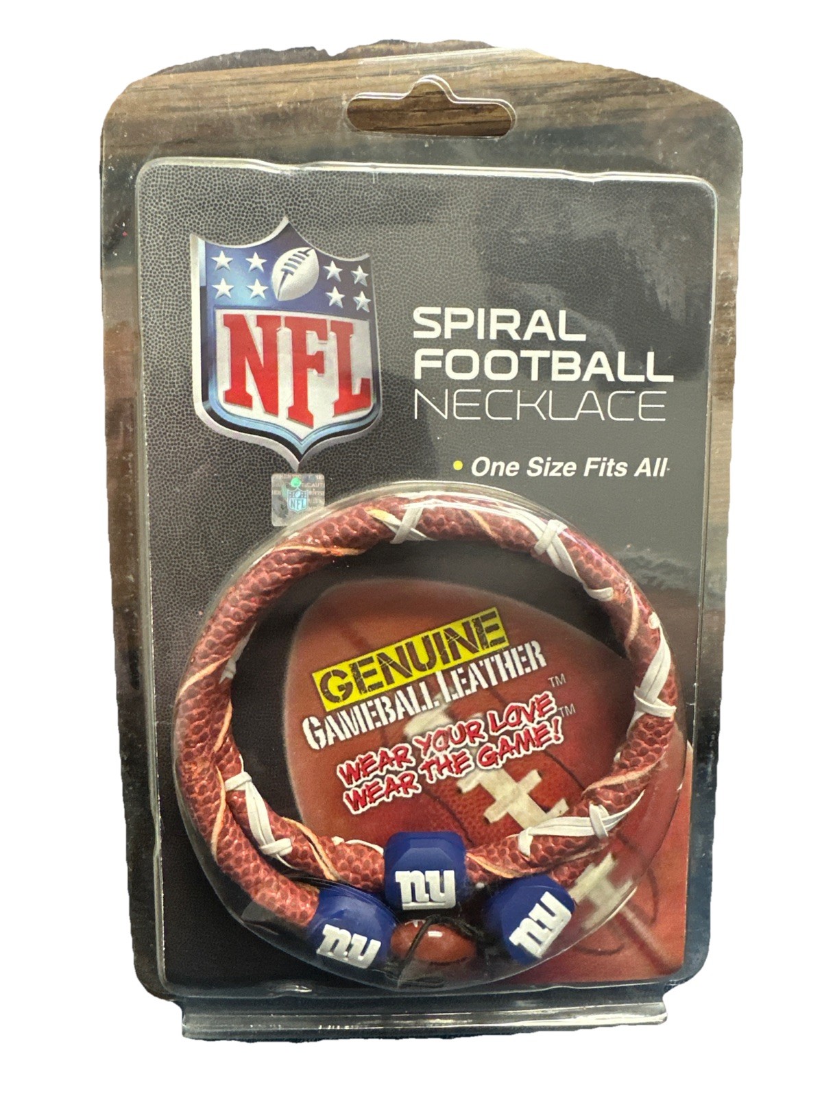 New York Giants Spiral Football Necklace