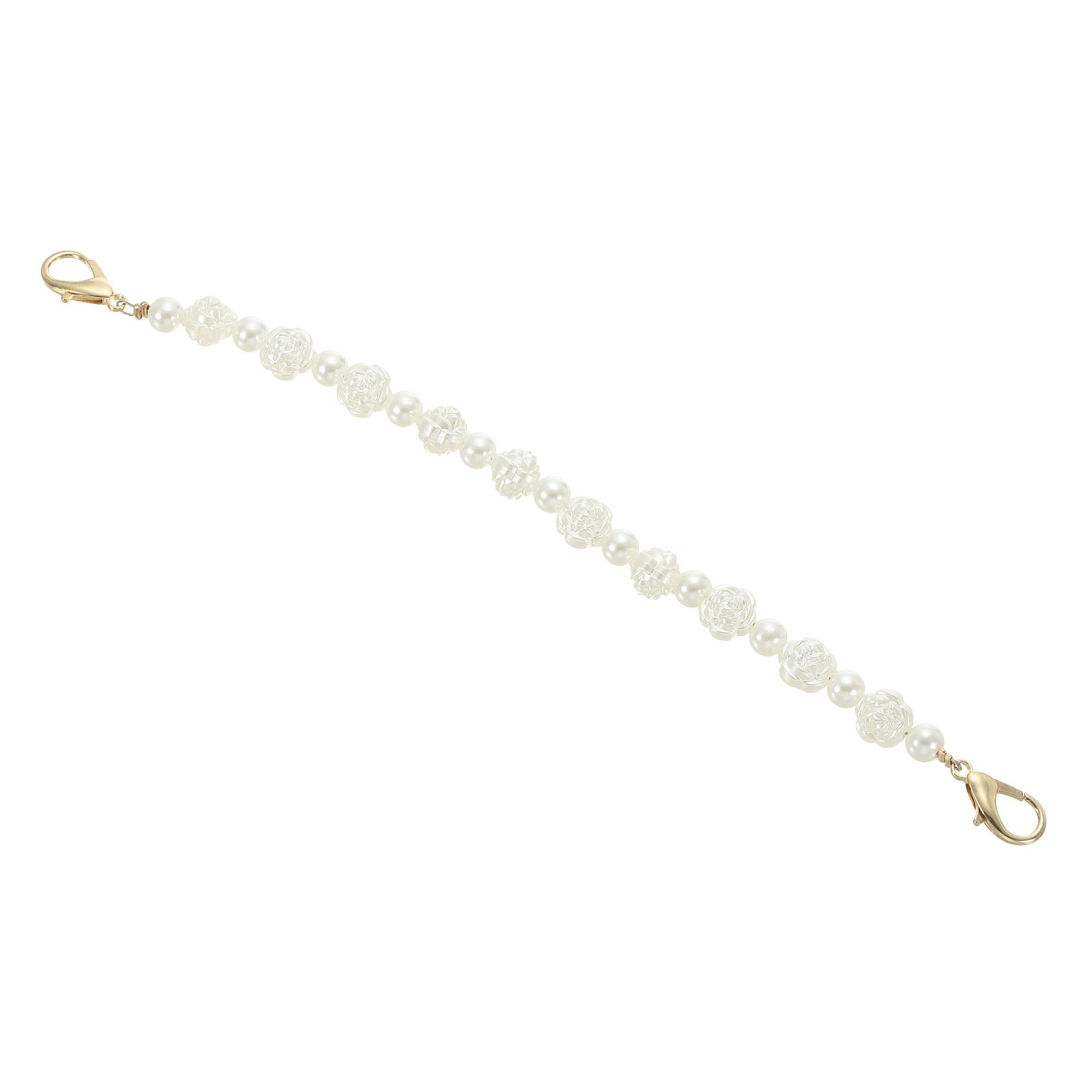 Imitation Pearl Bead Purse Chain 10" for Handbag Making, Light Gold