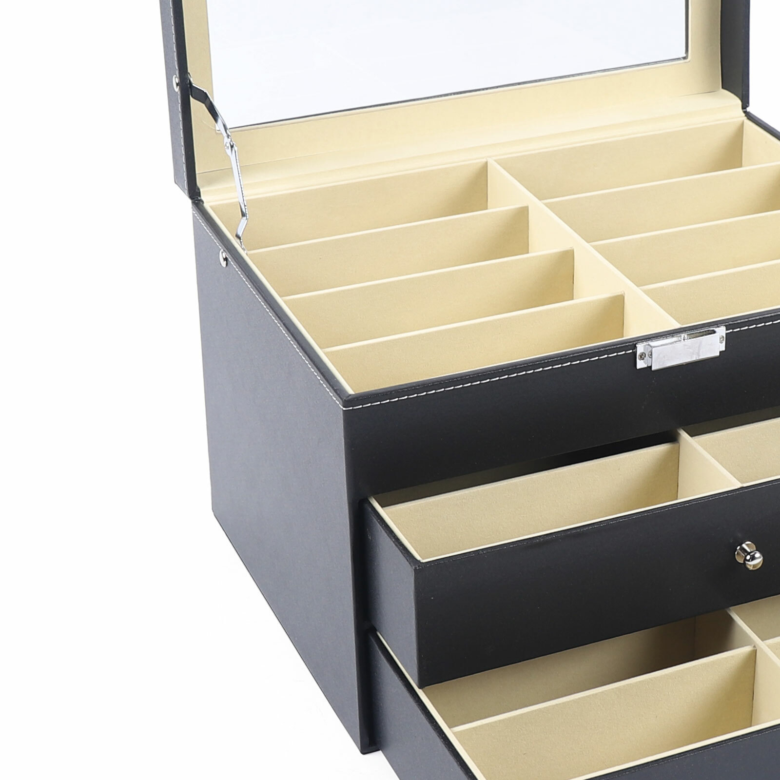 24 Slots Glasses Box Display Storage Case Organizer Leather For Sunglasses