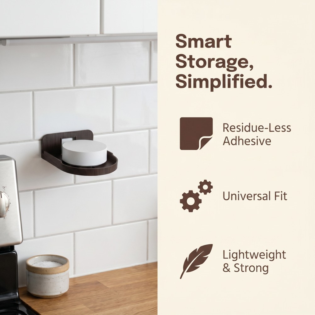 2Pcs Reusable Plastic Security Camera Wall Mount Floating Shelves for Indoor Use