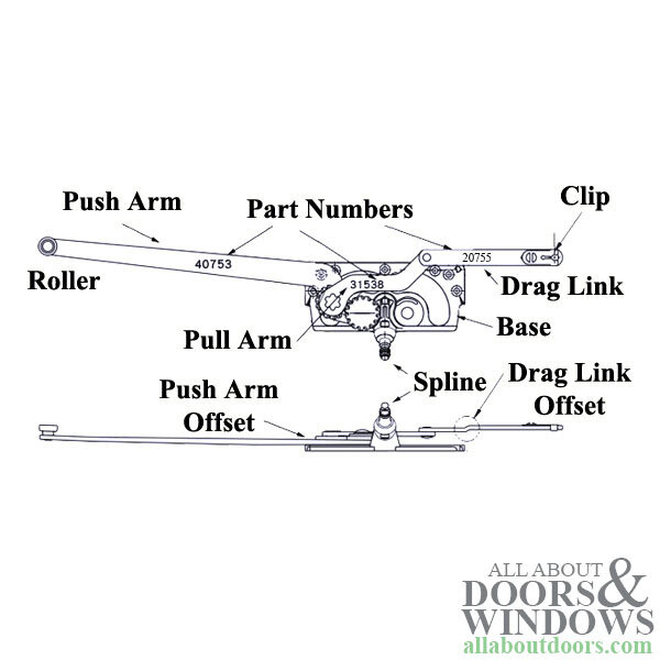 Truth Dual Arm Entrygard Casement Operator Left Hand Short Link Window Operator