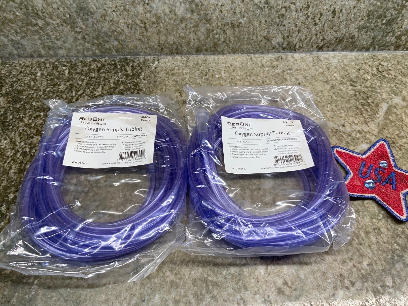 Set of 2 RESONE 14Ft Oxygen Supply Tubing, Crush Resistant, Standard 14 ft