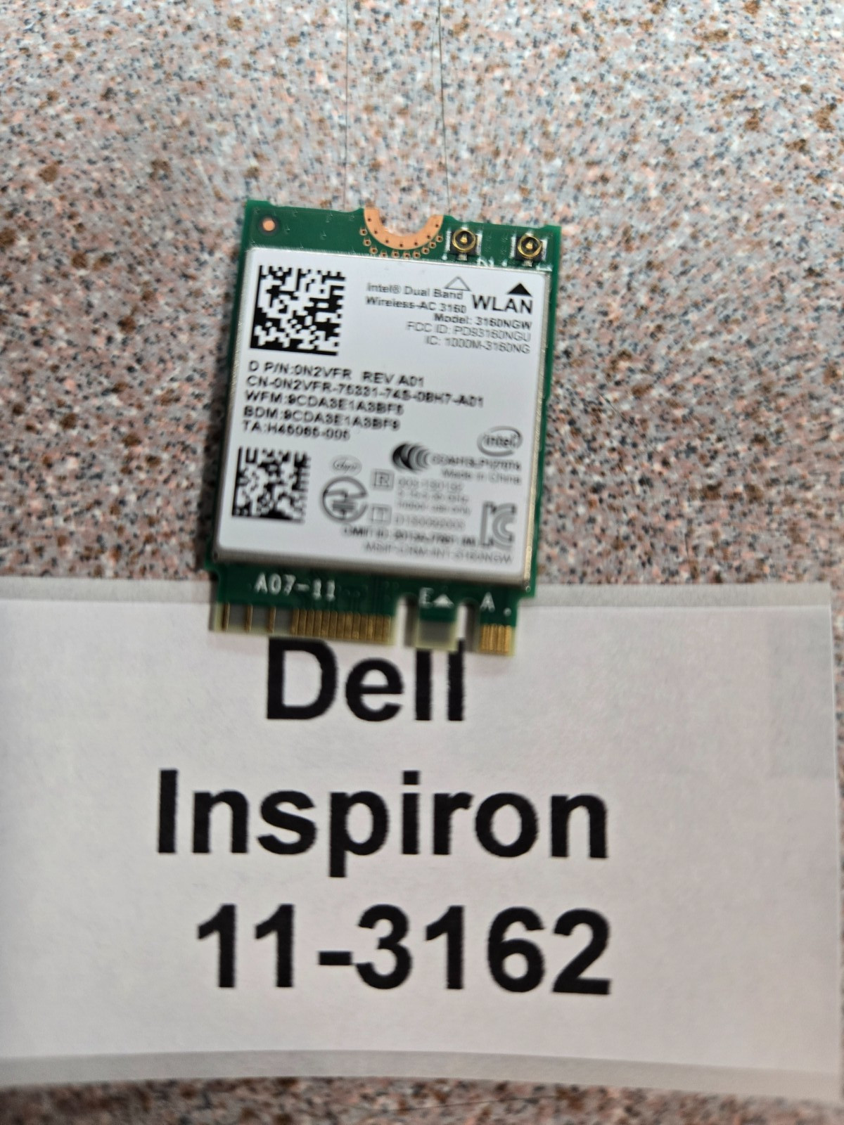 Dell Inspiron 11-3162 11.6" Genuine WiFi Wireless Card