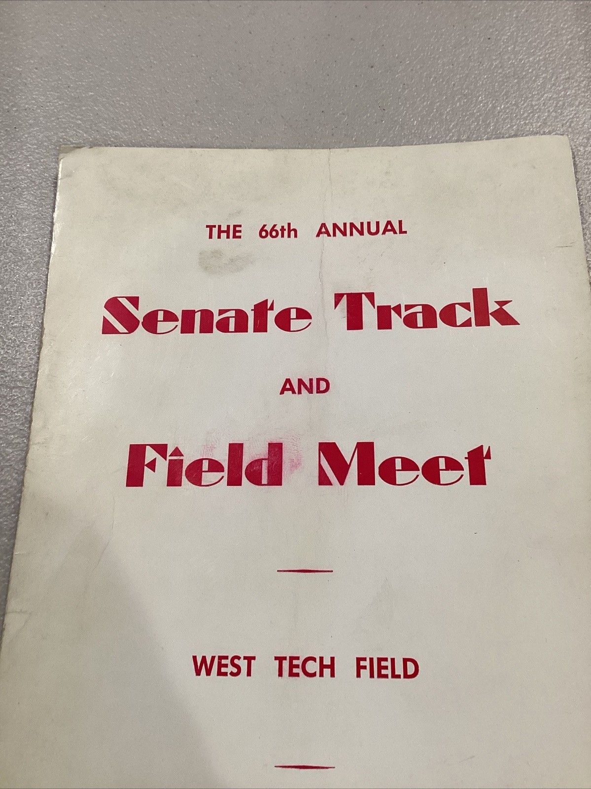 1966 66th Annie, Senate Track & Field Meet West Tech Field Program Scorecard