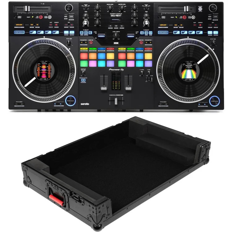 Pioneer DJ DDJ-REV7 2-deck Serato DJ Controller with Onyx Flight Case