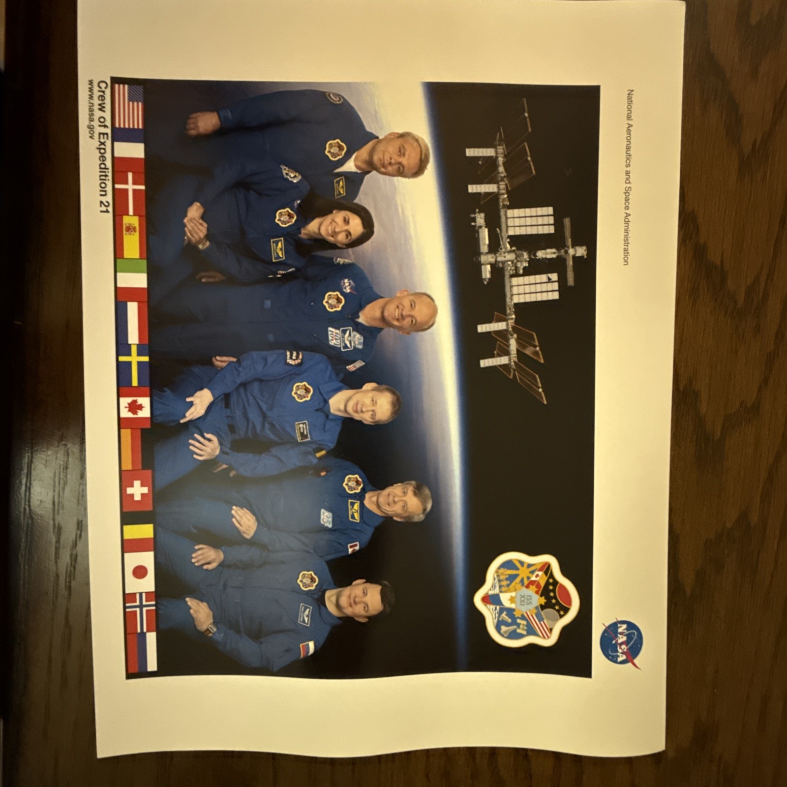 NASA International Space Station Expedition 21 Crew Lithograph