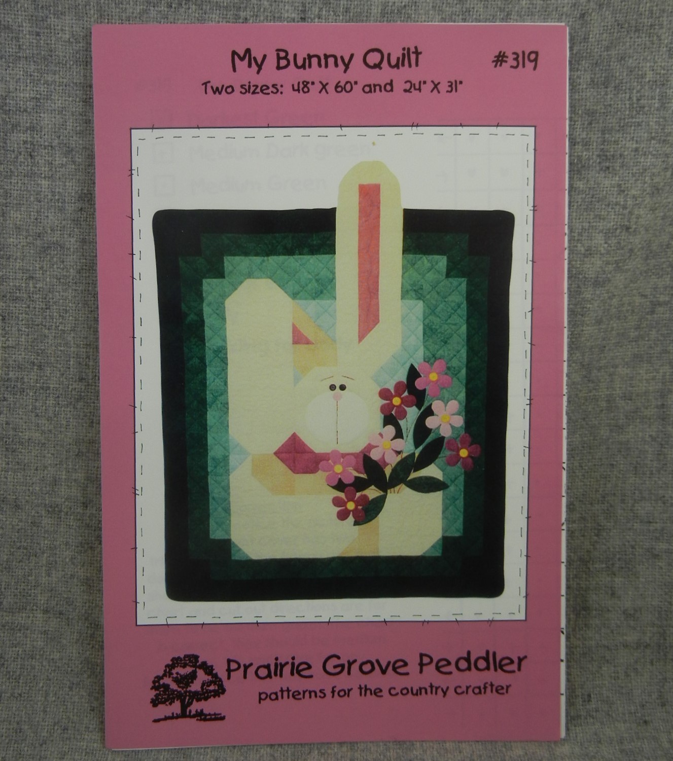My Bunny Quilt Pieced Applique Pattern Flowers Prairie Grove Peddler 2 sizes