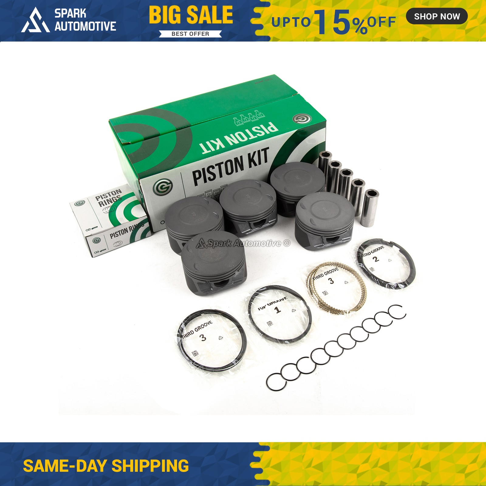 Pistons w/ Rings fit Fits 2007-2012 Chevrolet 3.7 L5 DOHC 20V
