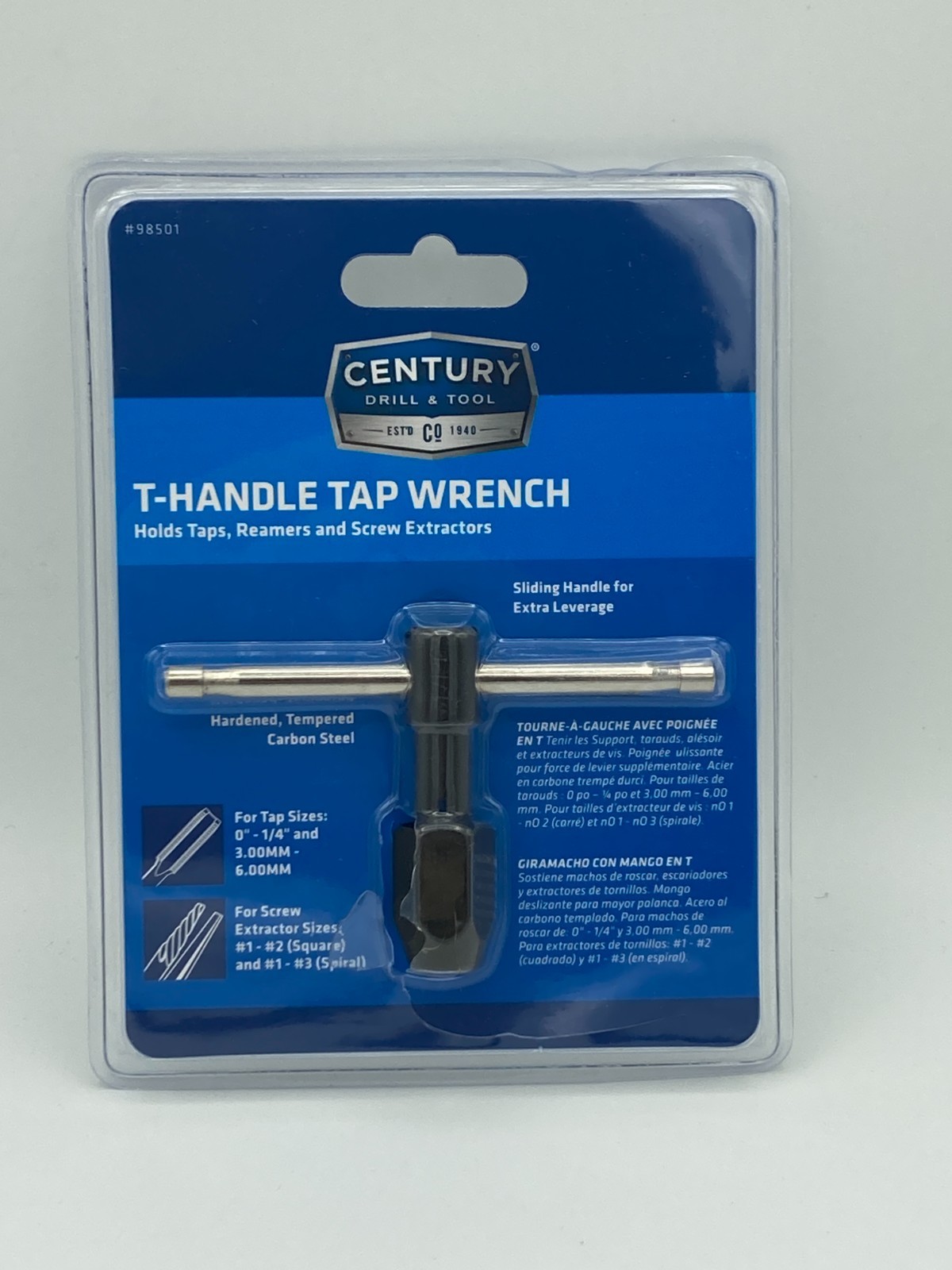 Century Drill and Tool 98501 T-Handle Tap Wrench 00/4" and 0-6mm