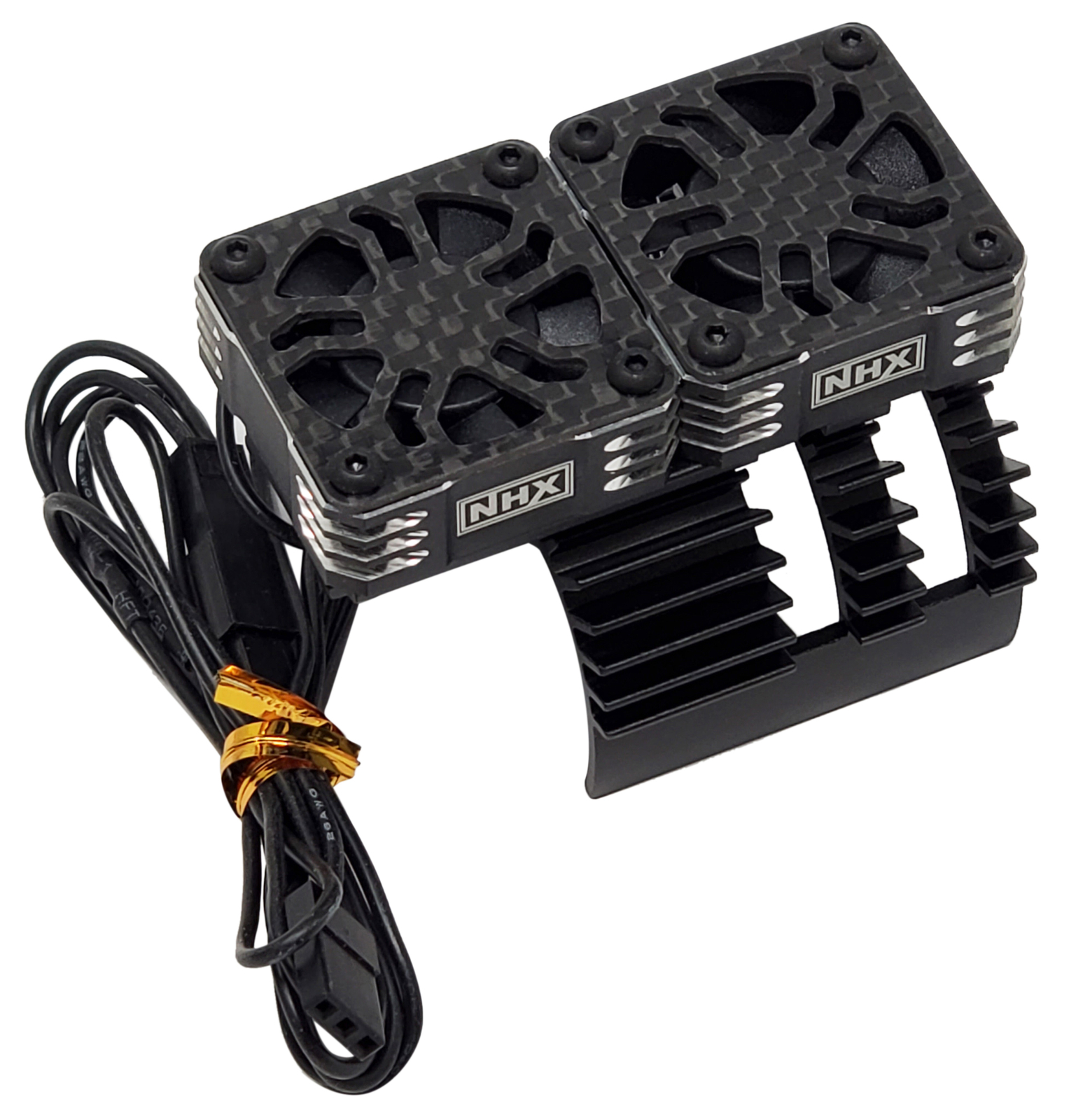 NEW NHX RC 1/8 Twin Cyclone Alum HV Cooling Fans wCover 28000 RPM Motor