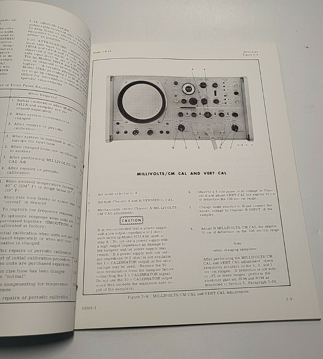 HP 1411A Sampling Vertical Amplifier ~ Operating & Service Manual