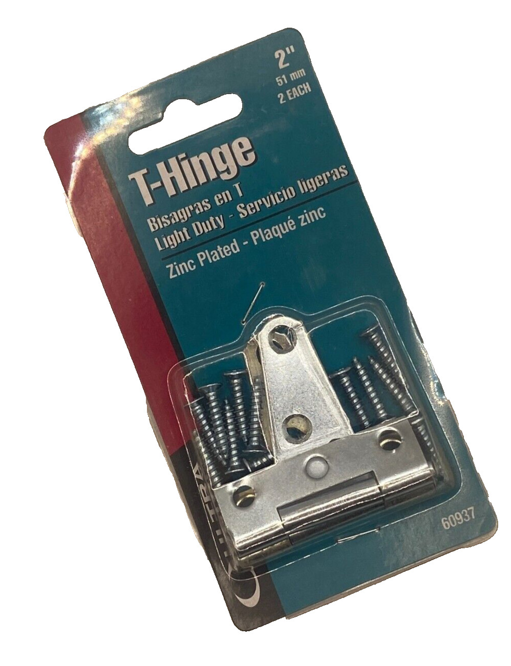 T- Hinges Light Duty  - Zinc Plated 2'' 51mm 2 each 60937🔔