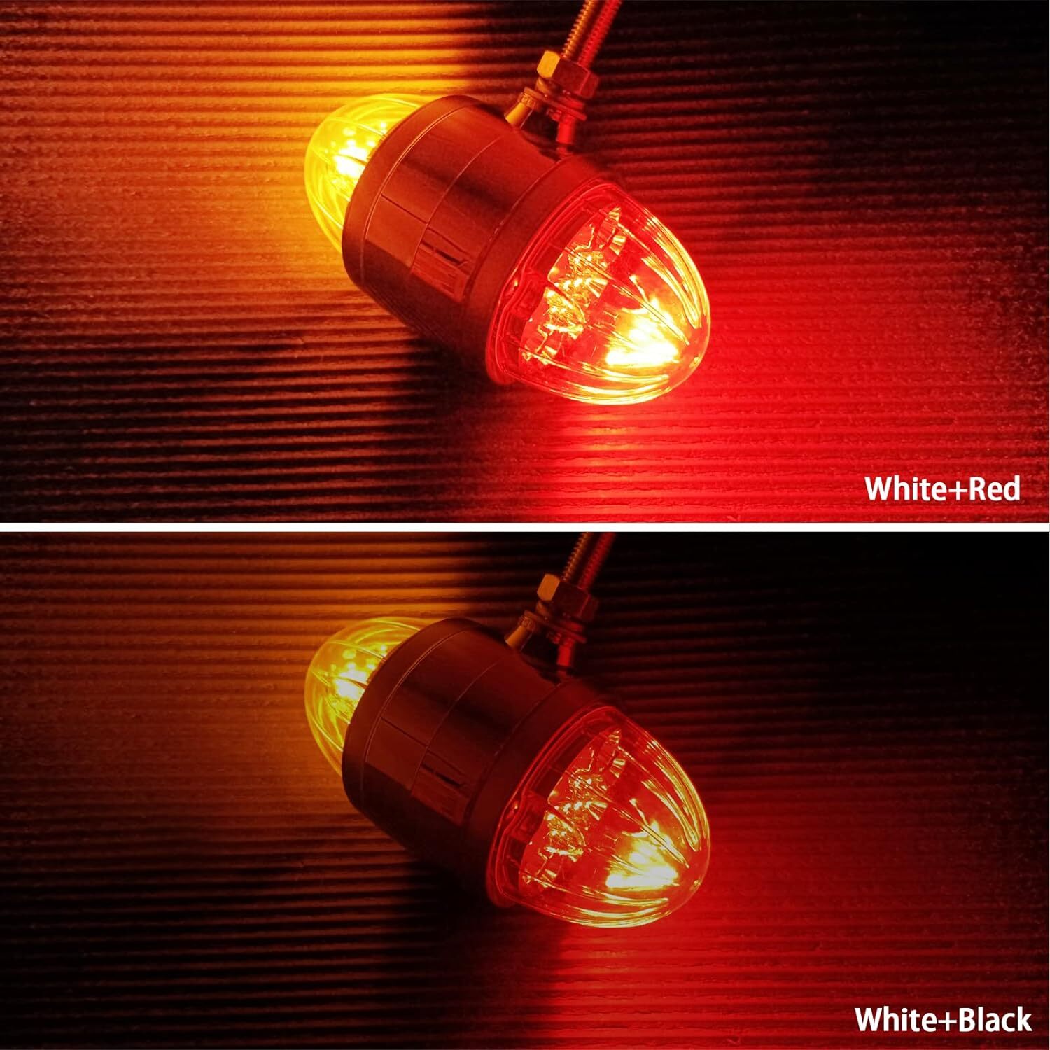 2Pcs 17 Led Dual Function Watermelon Double Face Light Amber Red Led Clear Lens
