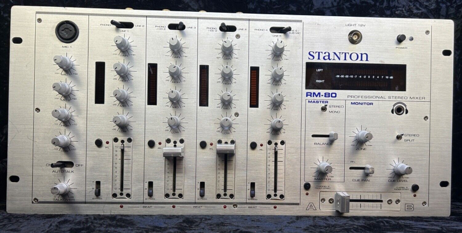 STANTON RM-80 Professional Sound Audio, Stereo DJ Mixer