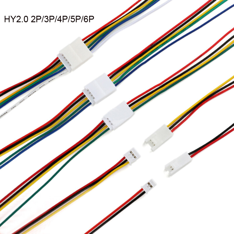 HY2.0 2P/3P/4P/5P/6P Female/Male 20CM Length 2mm Pitch Terminal Cable With Lock