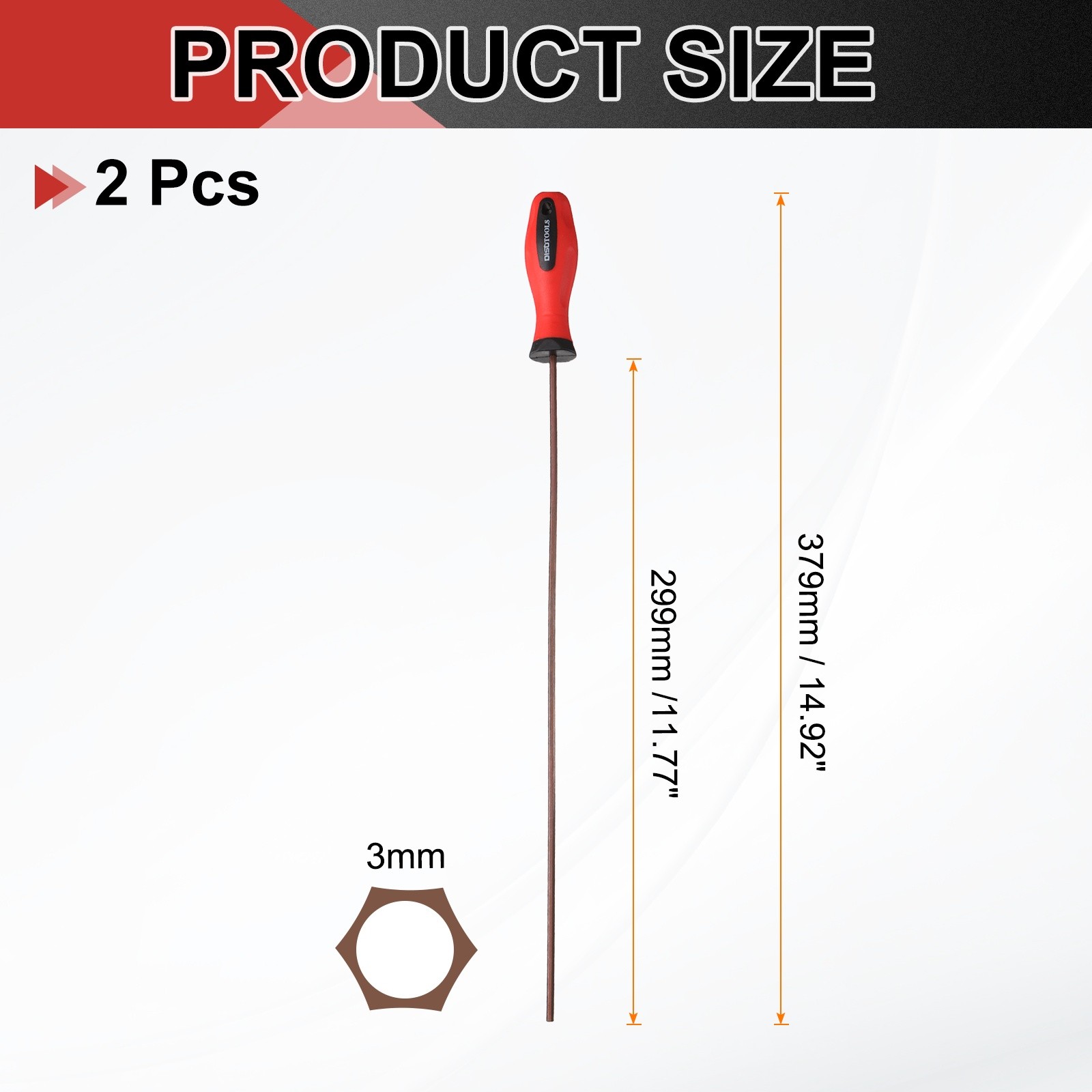 2 Pcs 3mm Long Hex Screwdriver Magnetic Flat Head Screw Driver for Repairing