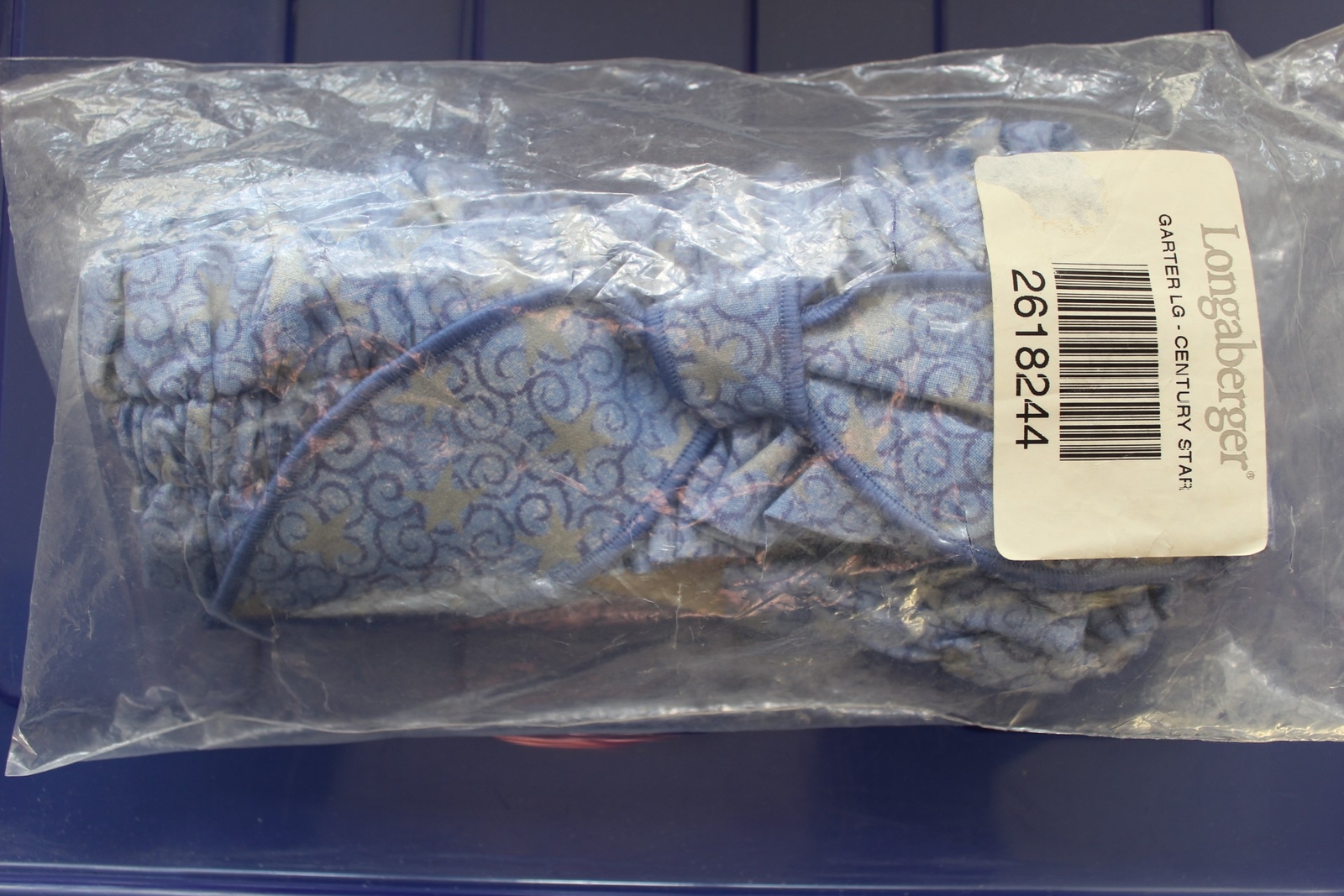 Longaberger 2000 Cheers Century Star Fabric Large Garter #2618244 - NEW