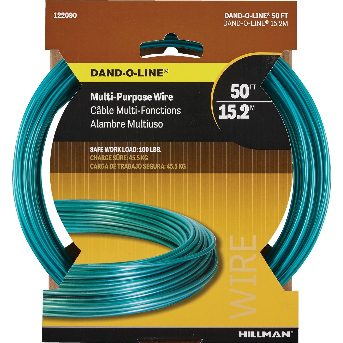 HILLMAN Dand-O-Line 50 Ft. Weatherproof Steel Clothesline 122090 HILLMAN