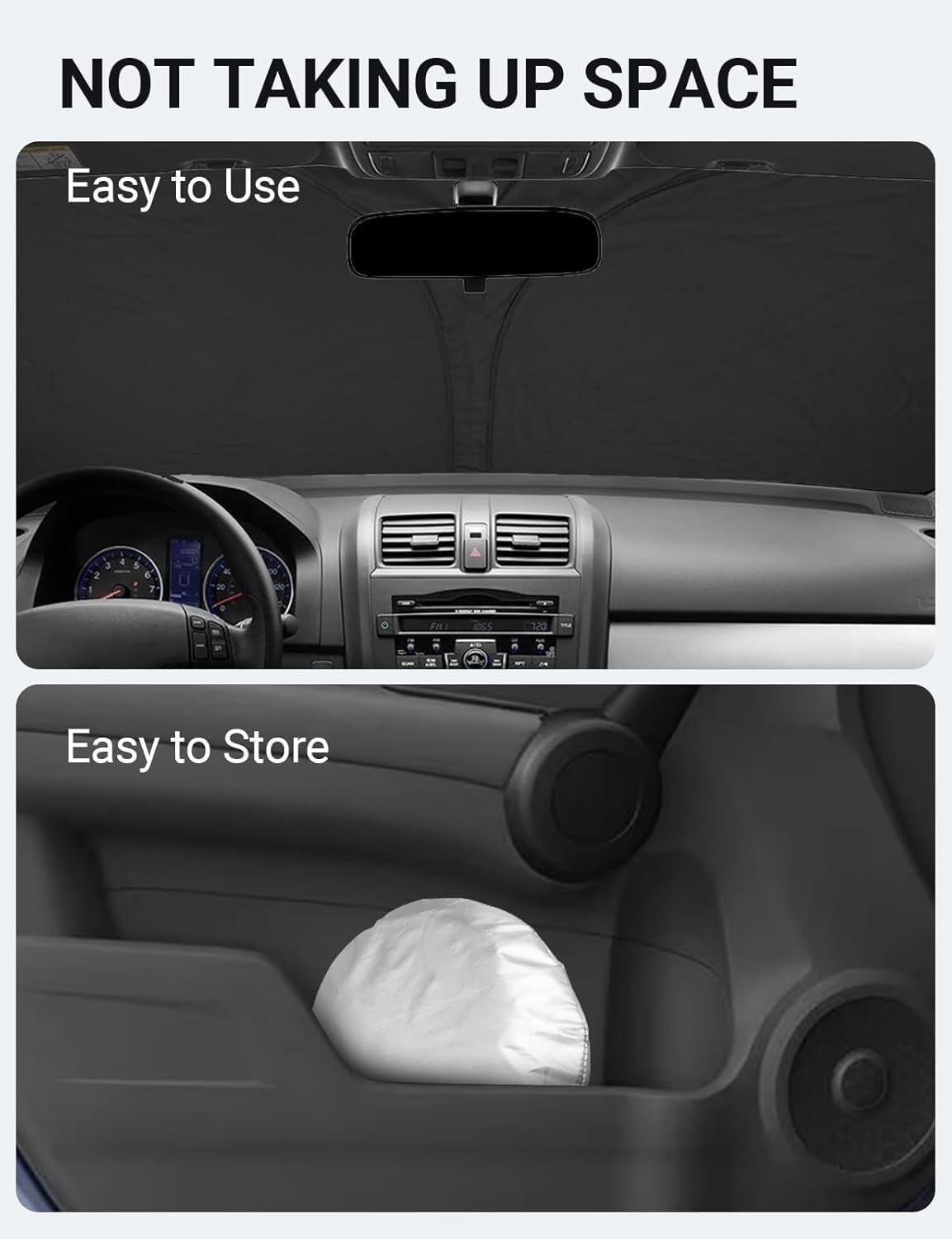 Double Layer Windshield Sun Shade for 2007-2011 Honda CR-V - Blocks 99% UV Rays