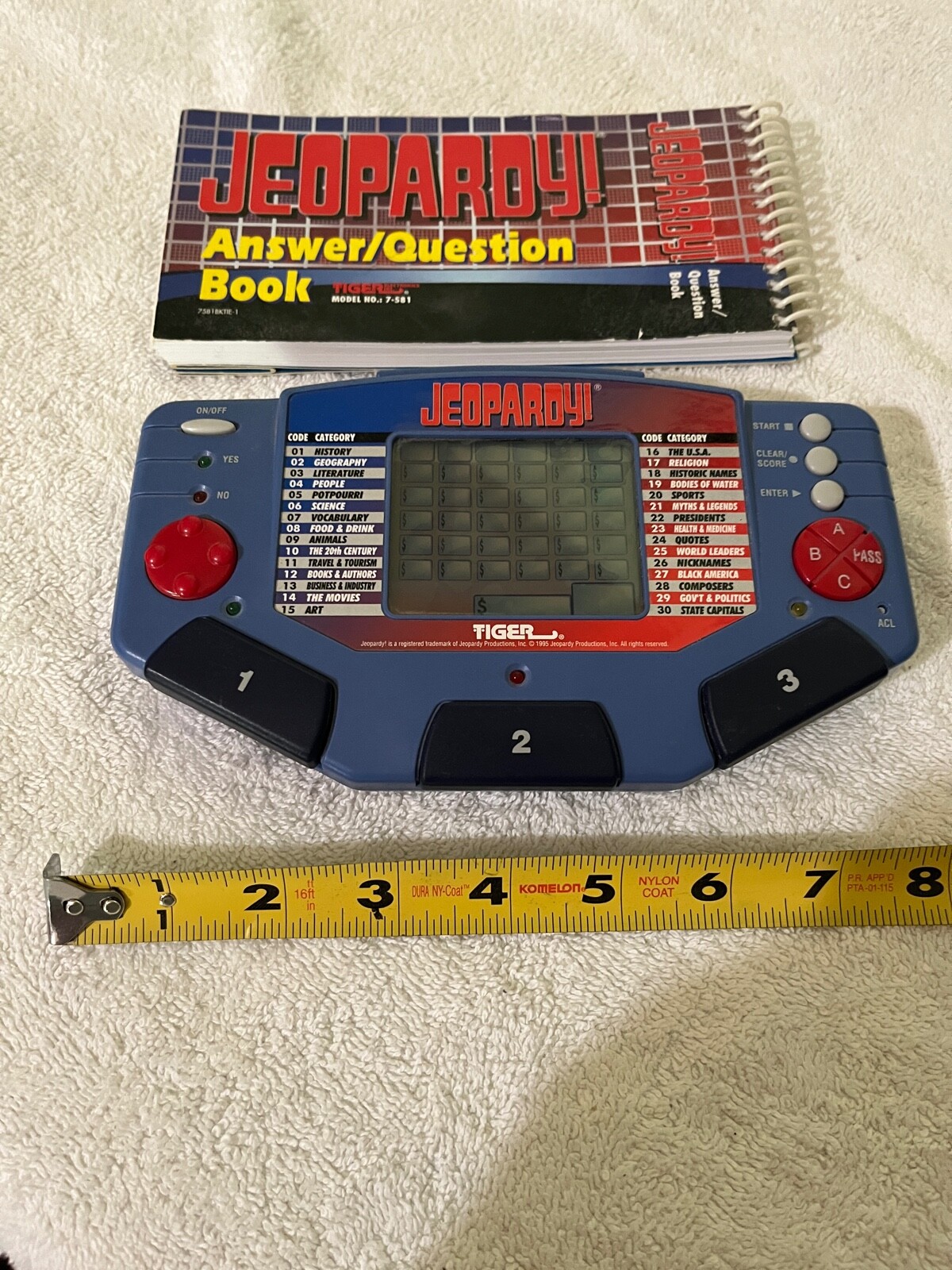 Jeopardy Handheld Electronic Games 1995 with Answer Question Book
