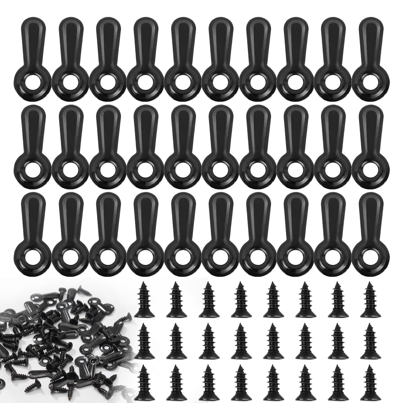 100 Pack Metal Picture Frames Turn Button Fasteners with 100 Pieces Screws - ...