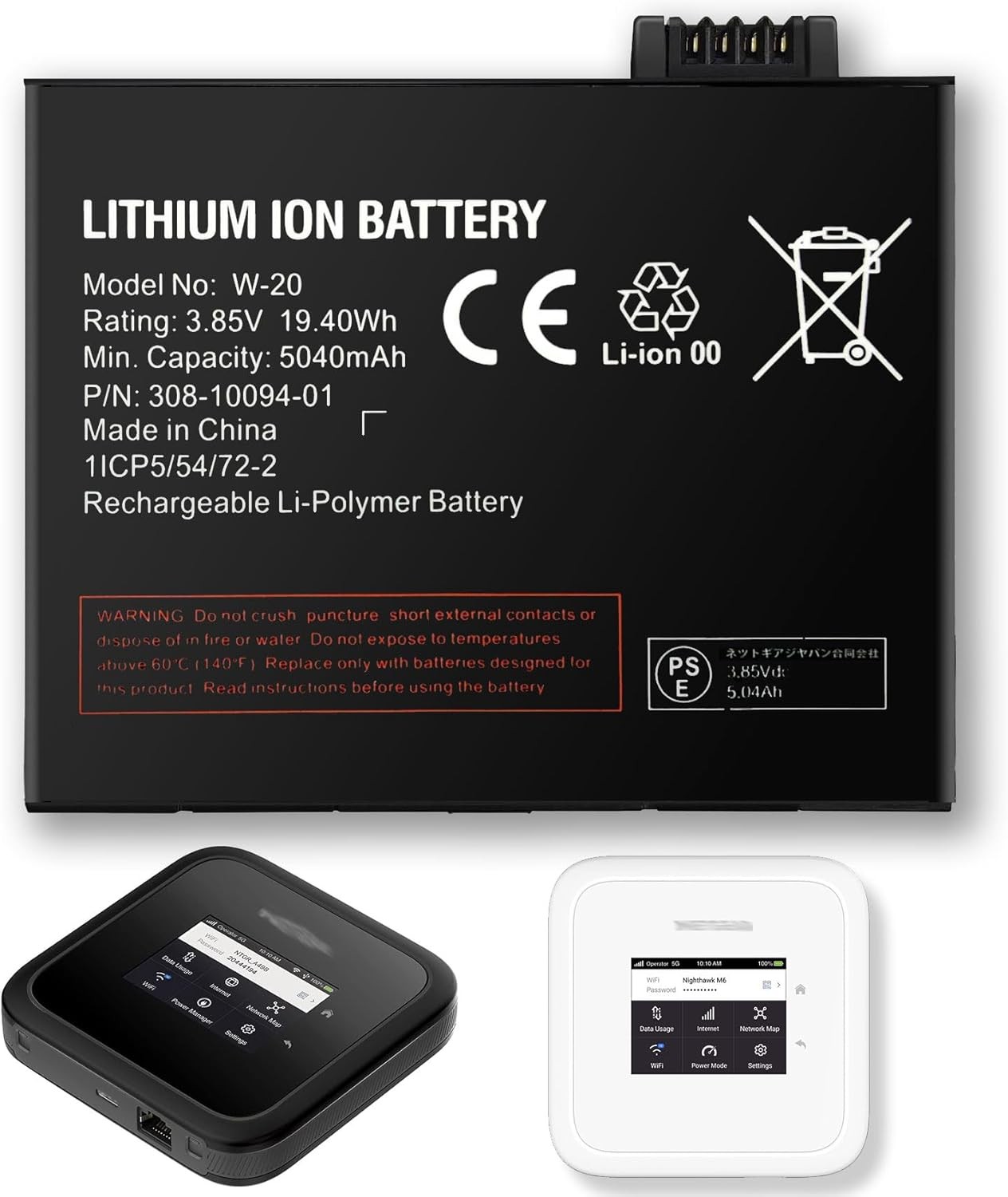 Replacement Battery for W 20 High Capacity Battery for Netgear Nighthawk 5G
