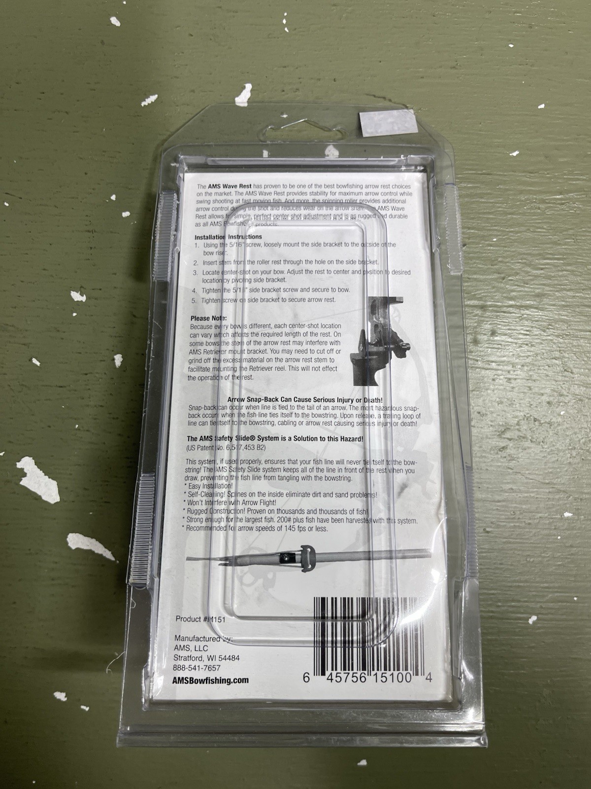 AMS Bowfishing Arrow Rest Wave Rest #M151