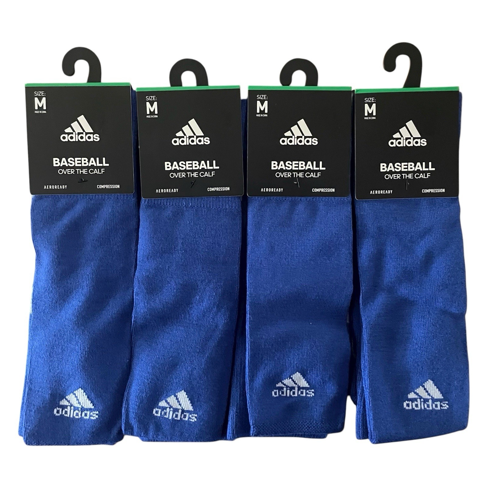 4 Pair Adidas OTC Soccer Softball Socks Compression Royal Blue Size M
