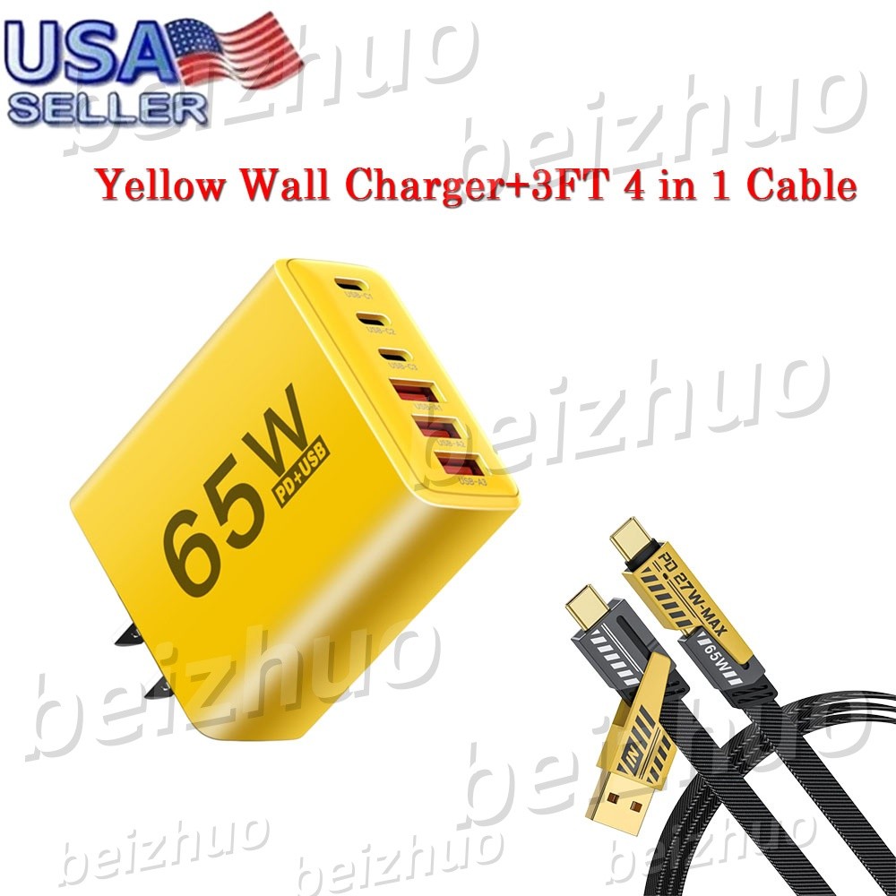 65W Super Fast Charging USB Type C Wall Charger For Samsung iPhone Android Phone
