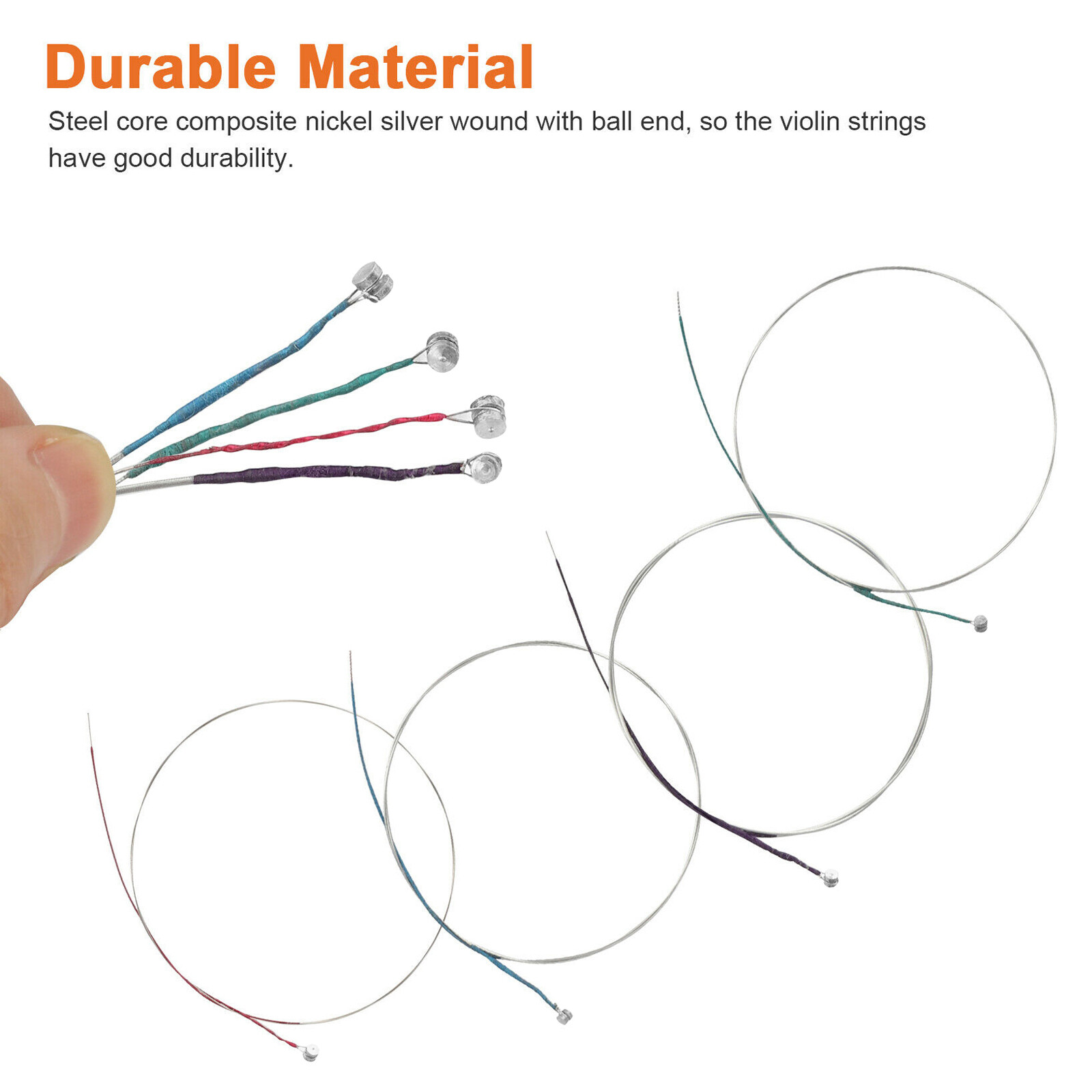 5 Sets Violin Strings 3/4 4/4 Violin Strings Steel Strings G D A E Strings N2I7