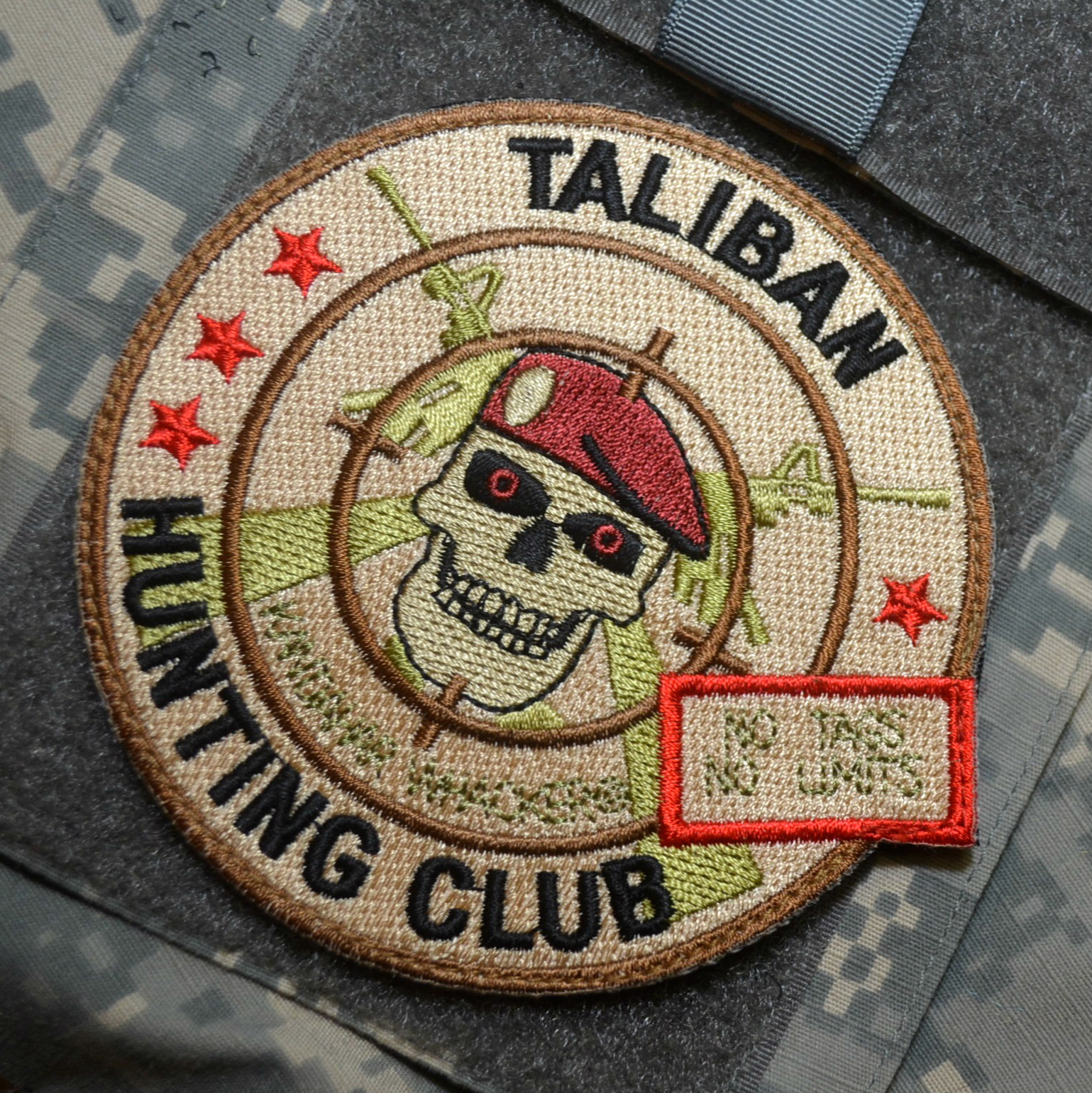 DAESH BASHER JSOC ST6 SAS JTF2 KSK SP OPS vêlkrö PATCH: Death to Taliban Skull