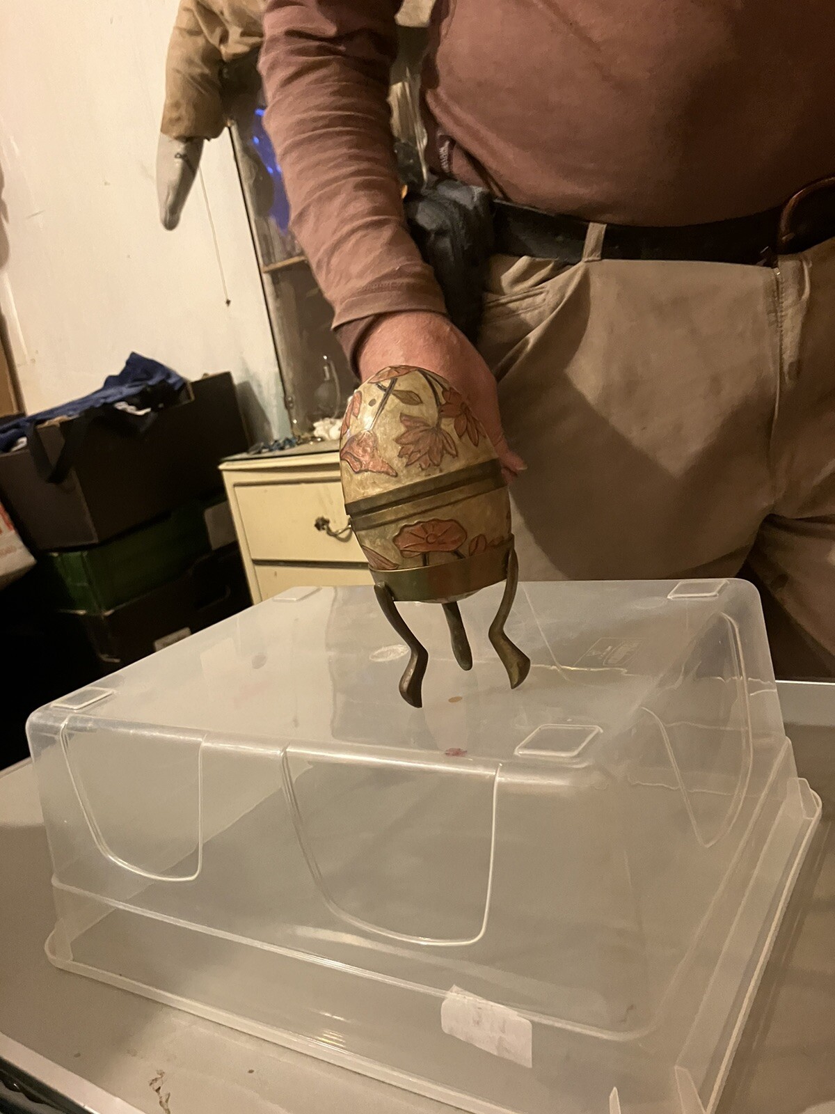 Metal Russian Style Egg On Stand