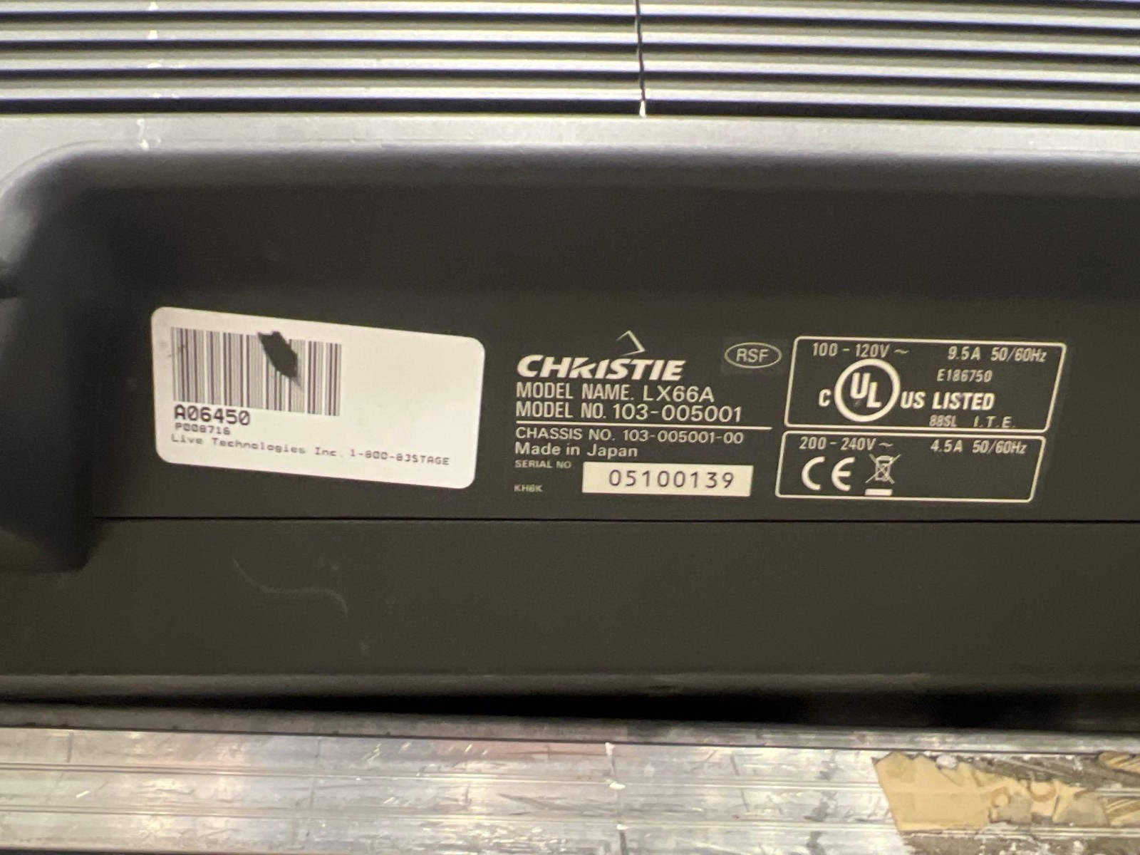 christie LX66 projector