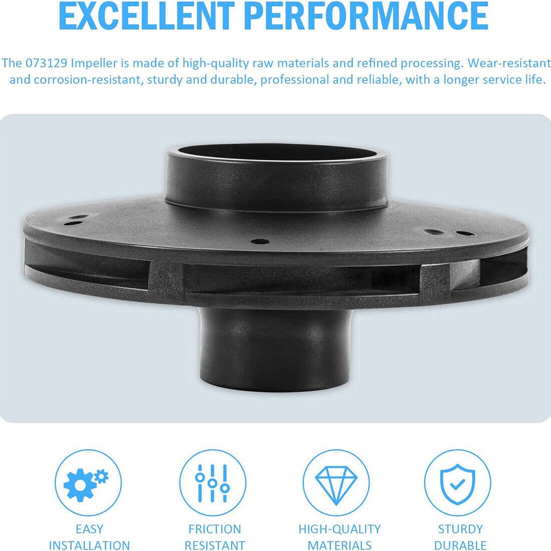 073129 Pump Impeller Replacement For 1-1/2 HP and 2 HP WhisperFlo Pool Pump